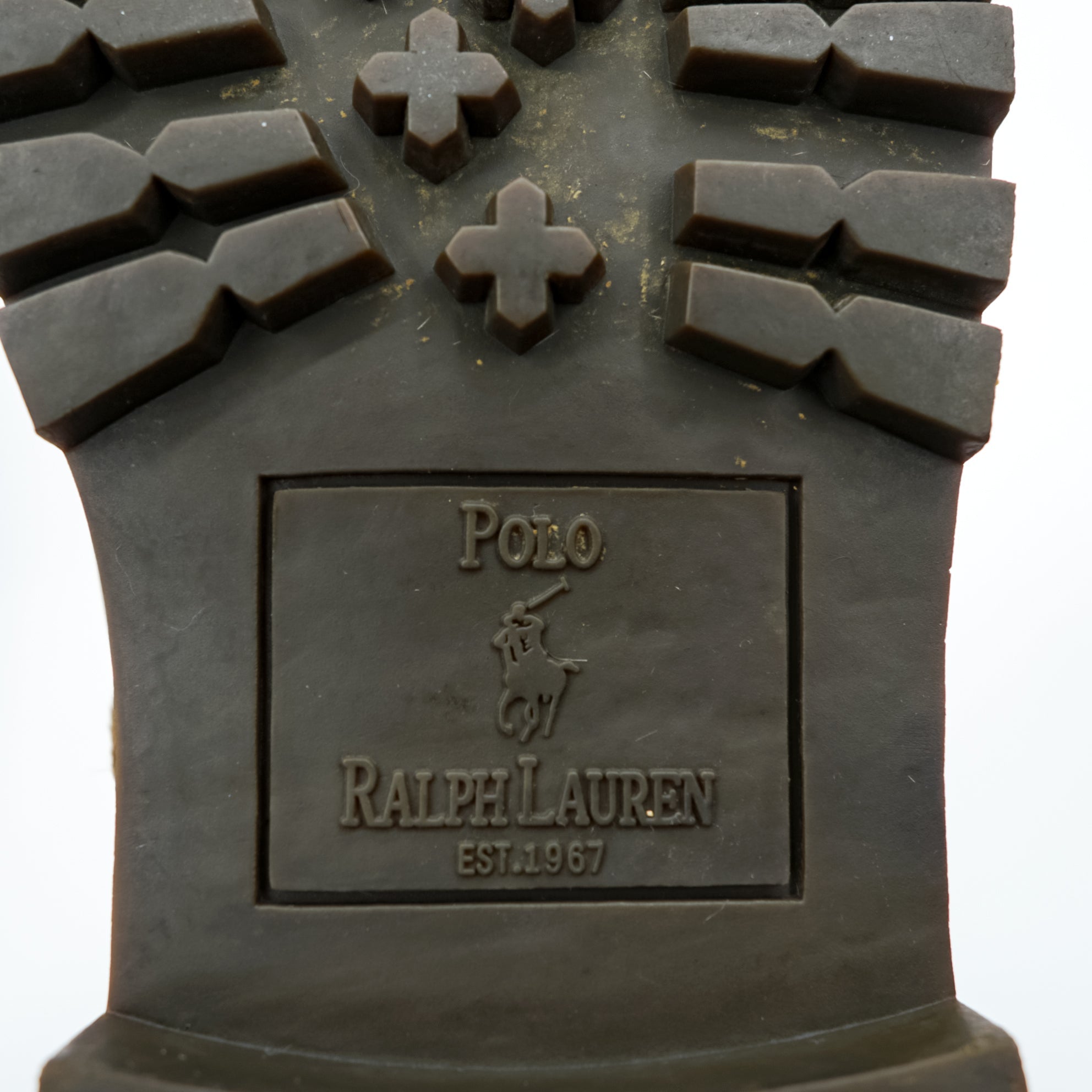 Polo Ralph Lauren Ranger Boots Moccasin Lace-up Boots 28cm Camel Leather Strap Lug Sole 812089030
