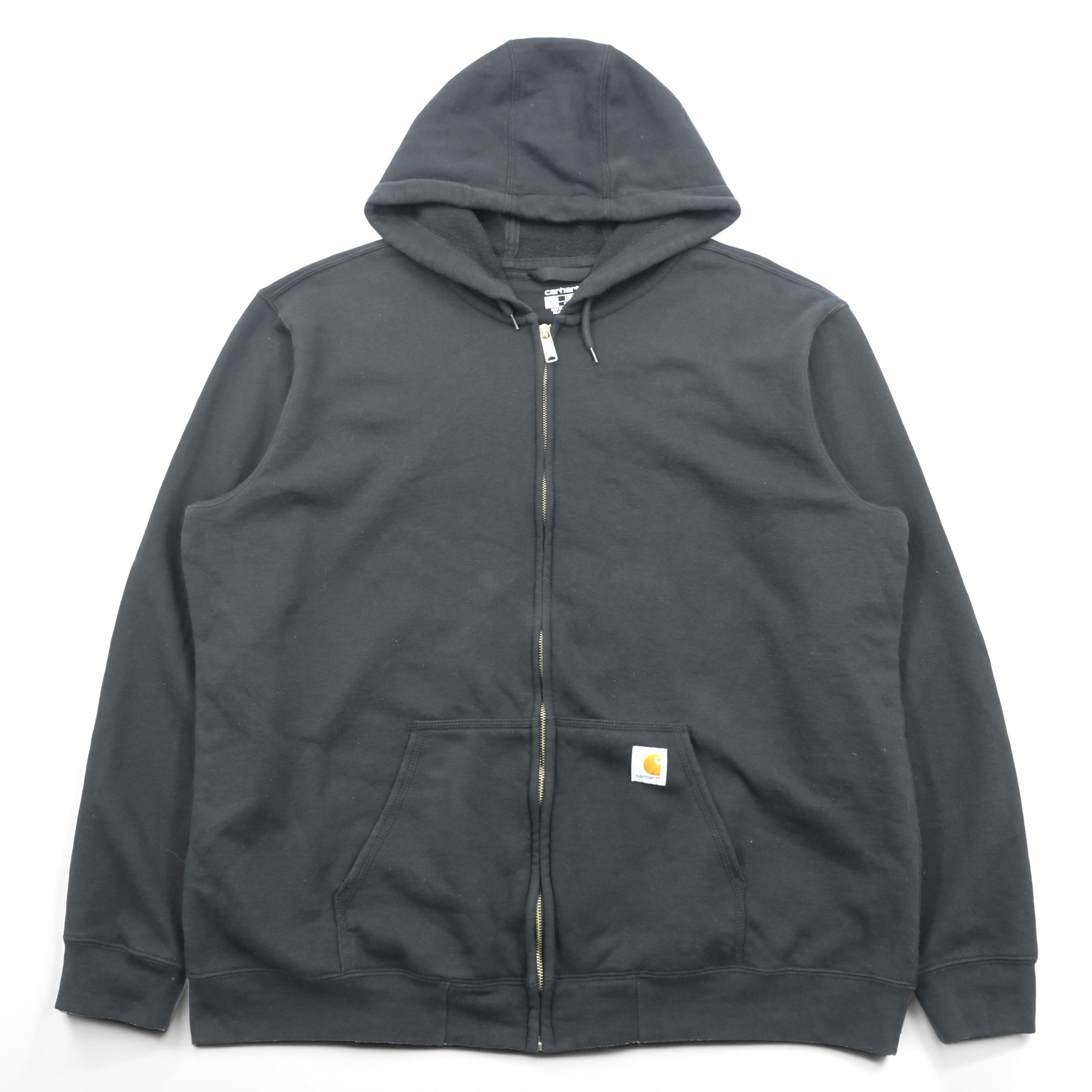 Carhartt Midweight Zip Hoodie XL Black Front Pocket LOOSE FIT K122