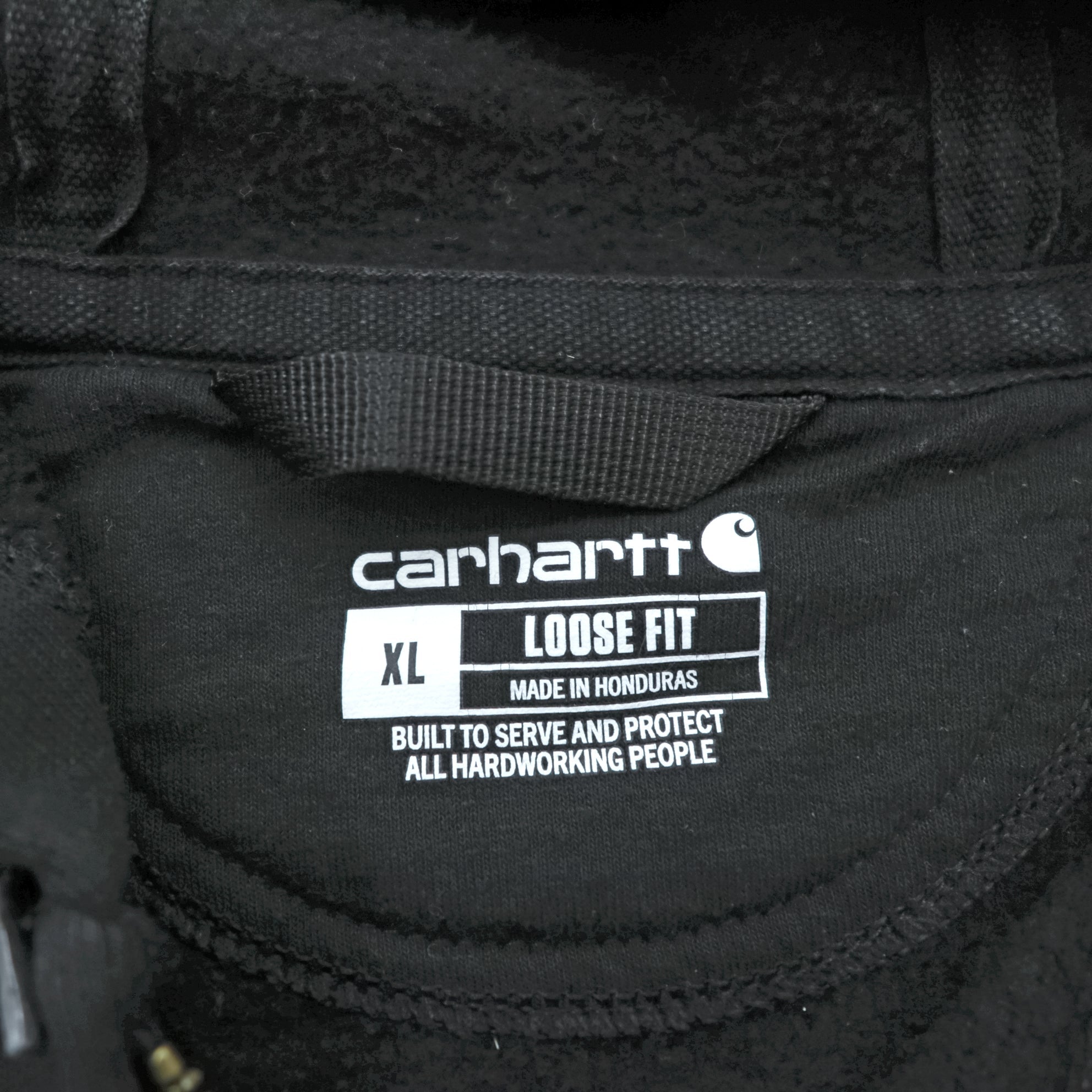 Carhartt Midweight Zip Hoodie XL Black Front Pocket LOOSE FIT K122