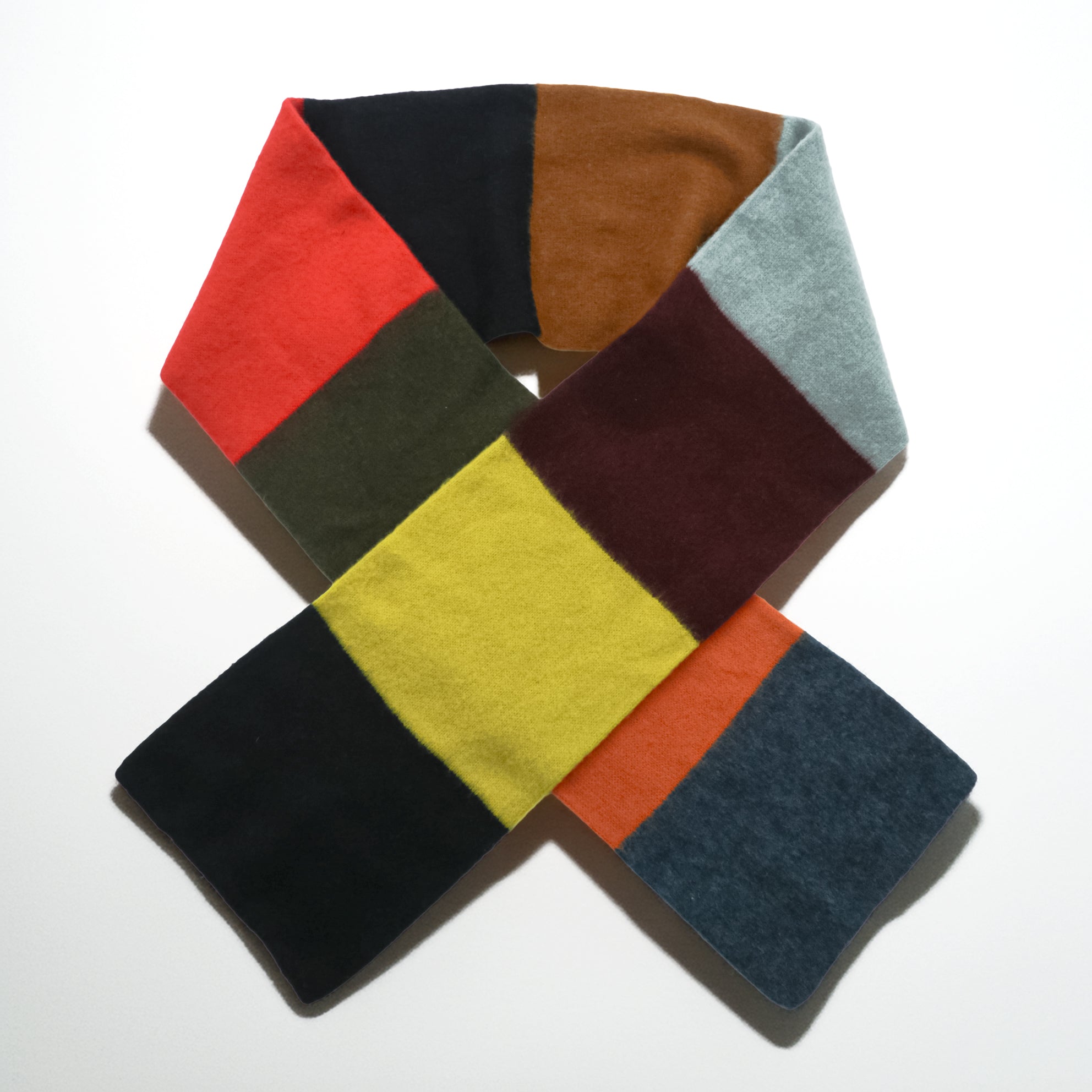 JO GORDON Made in UK Colorblock Lambswool Scarf Multi-color Bshop Exclusive Made in England