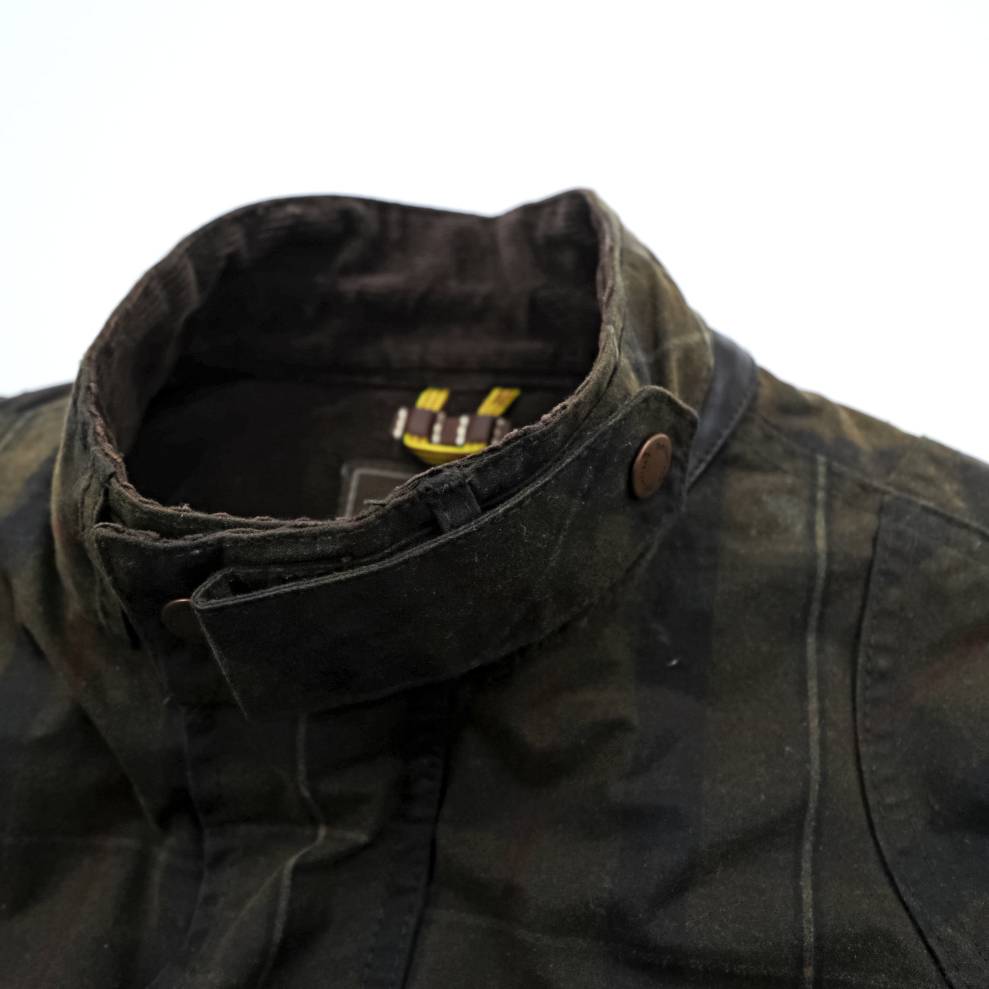 Timberland × British Millerain Oiled Hunting Jacket L Plaid Chinstrap Corduroy Collar British-Made Fabric Waxed Cotton