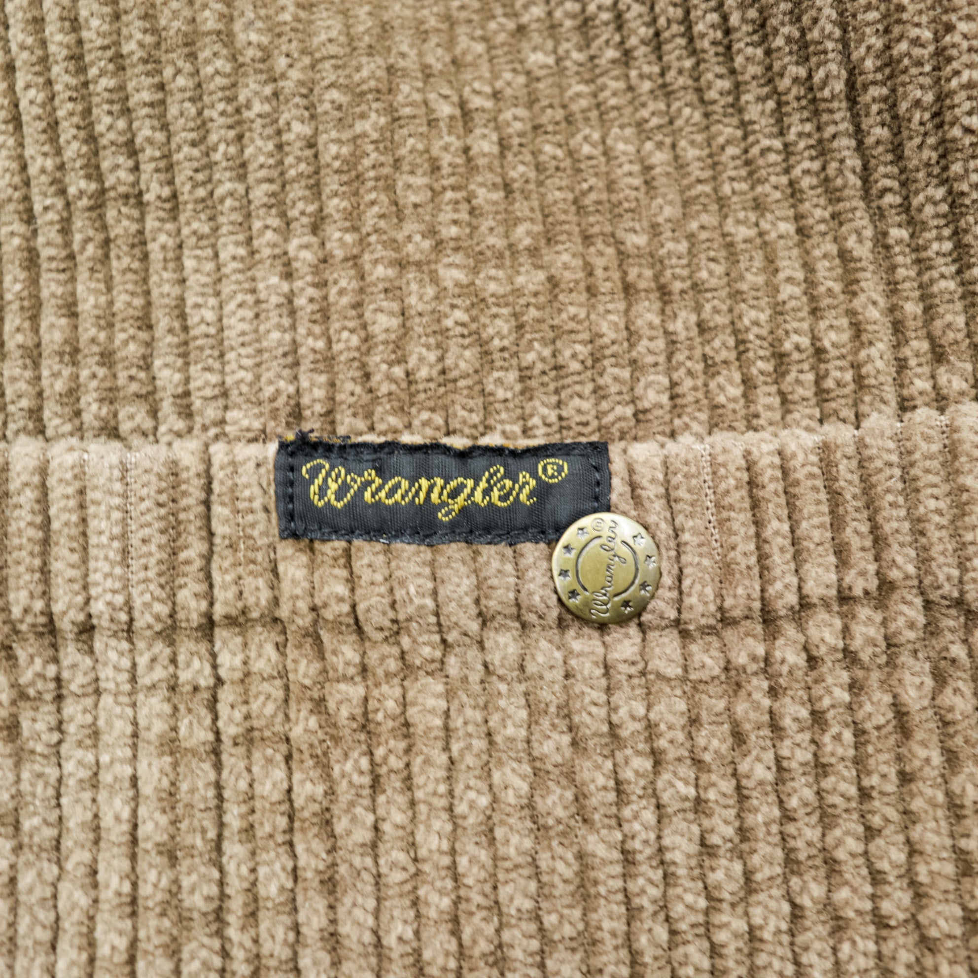 Wrangler 90s USA Made Corduroy Work Shirt L Brown Chest Pockets Snap Buttons
