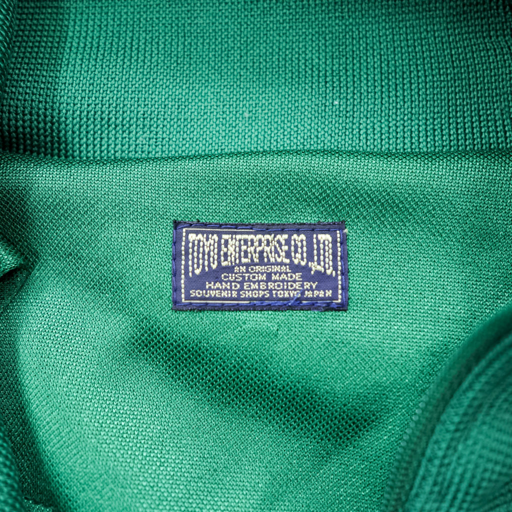 TOYO ENTERPRISE Sukajan Jersey Souvenir Track Jacket M Green High Neck Stand Collar Tokyo Club Made in Japan