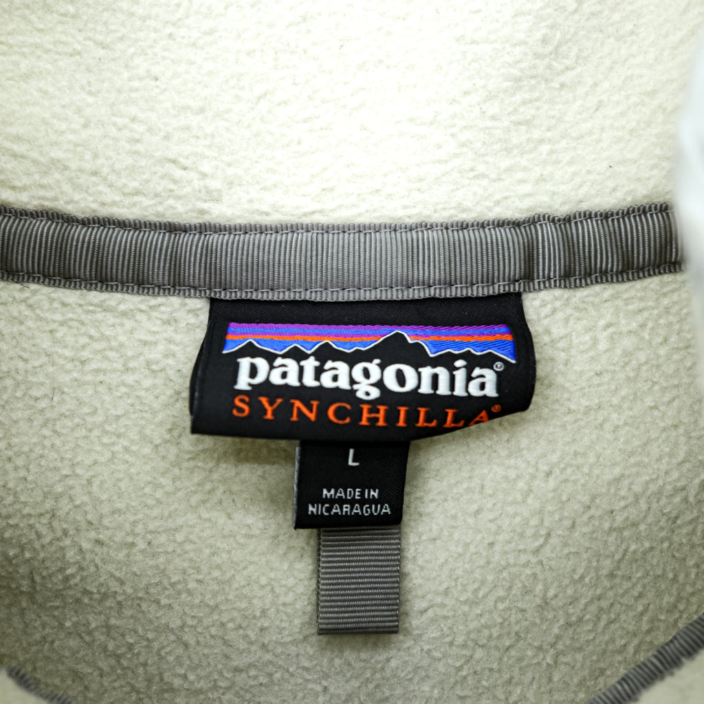 Patagonia シンチラ Synchilla スナップT フリース L オートミール バイカラー プルオーバー 胸ポケット