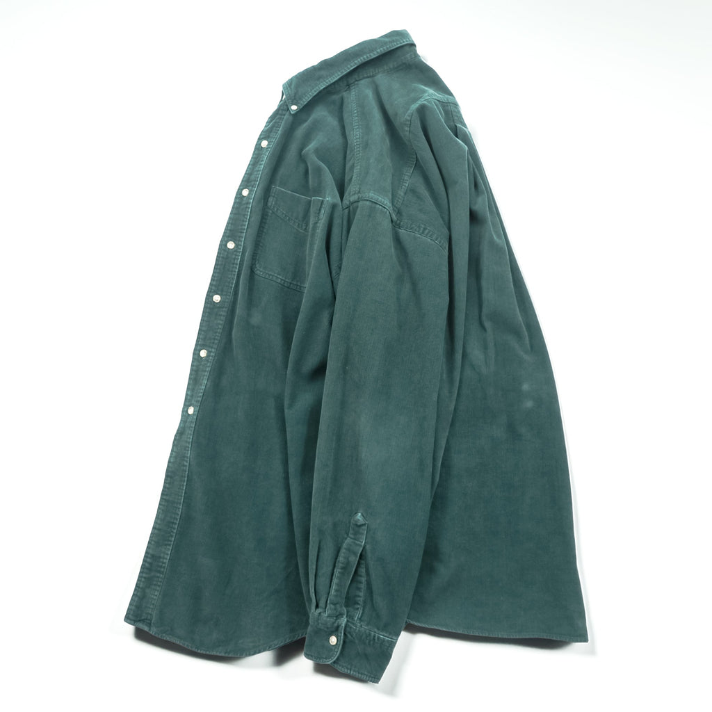 L.L.Bean 80年代 ヴィンテージ コーデュロイ ボタンダウンシャツ XL グリーン 胸ポケット