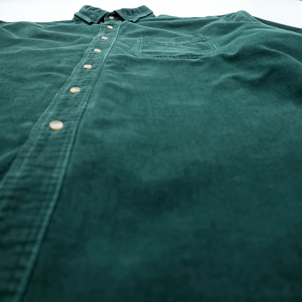 L.L.Bean 80年代 ヴィンテージ コーデュロイ ボタンダウンシャツ XL グリーン 胸ポケット