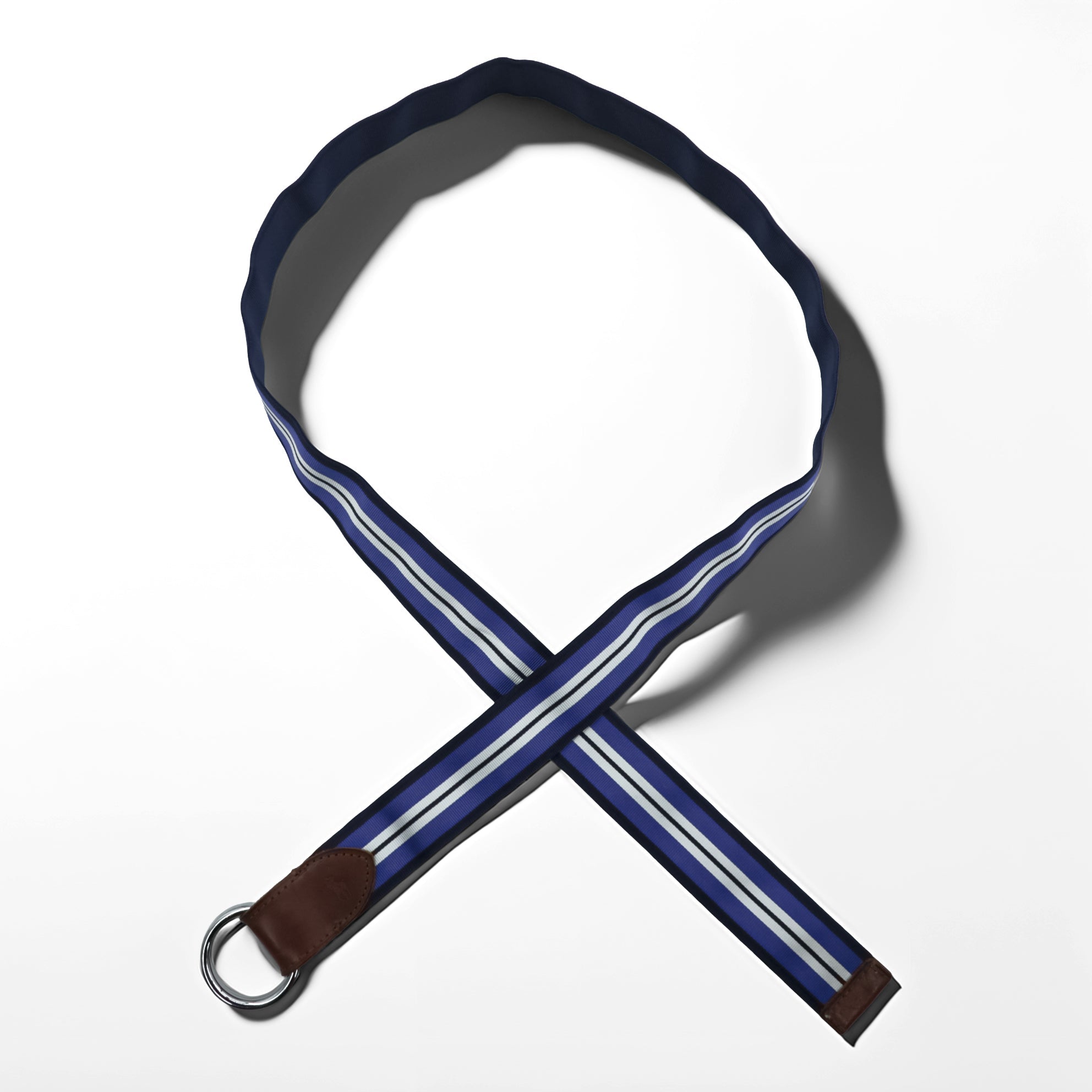 Polo Ralph Lauren Ribbon Belt D-Ring Belt Stripe Navy White
