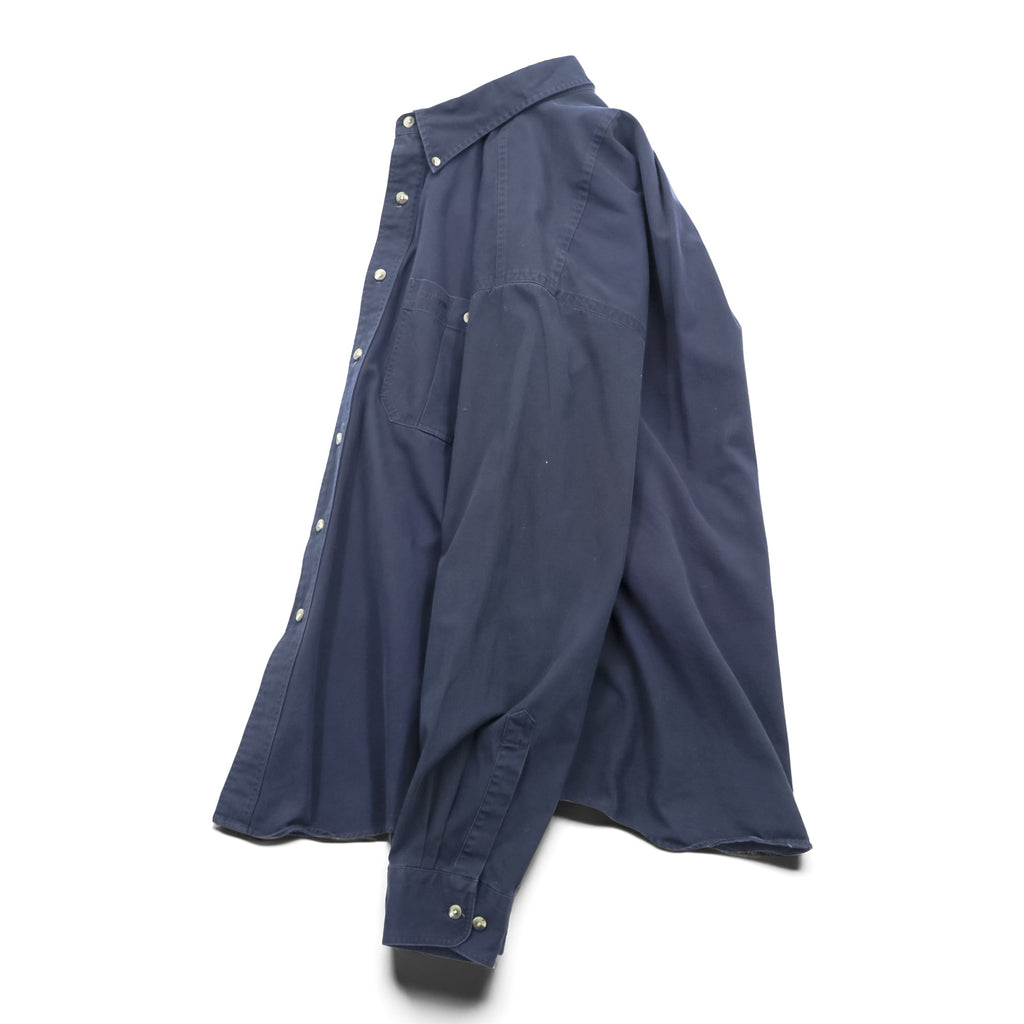 FILSON Button-Down Work Shirt L Navy Cotton Chest Pocket C.C.FILSON
