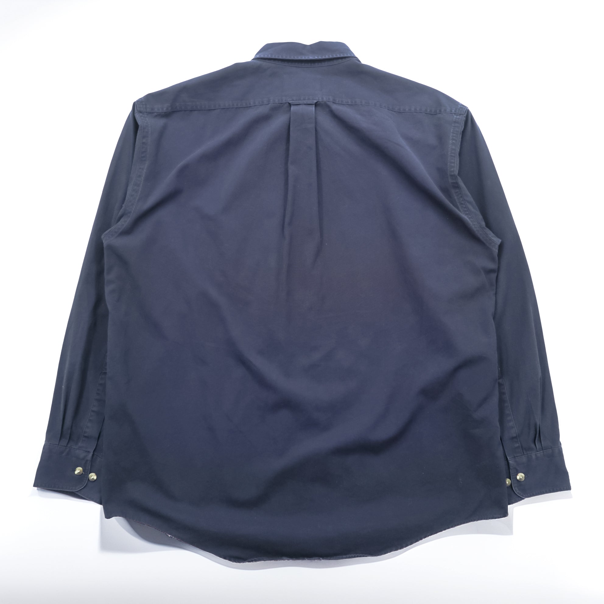 FILSON Button-Down Work Shirt L Navy Cotton Chest Pocket C.C.FILSON