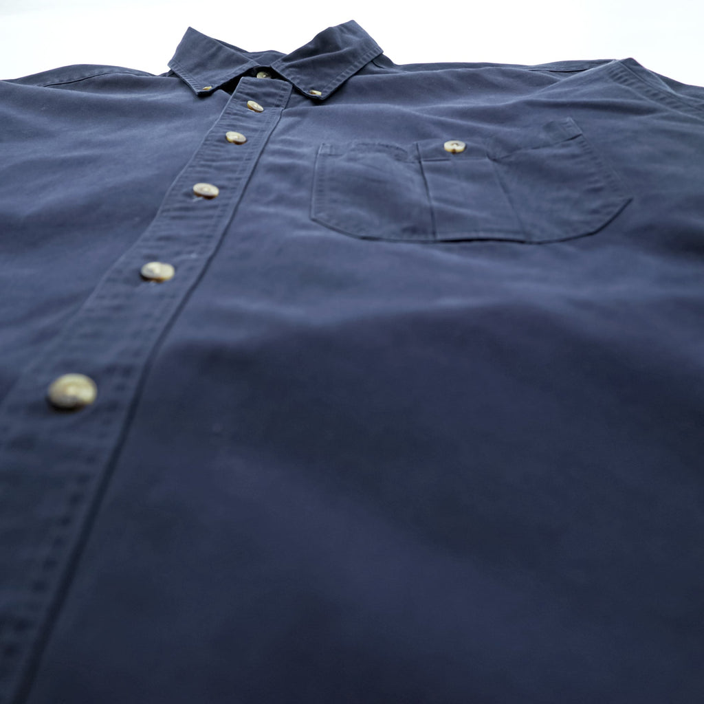 FILSON Button-Down Work Shirt L Navy Cotton Chest Pocket C.C.FILSON