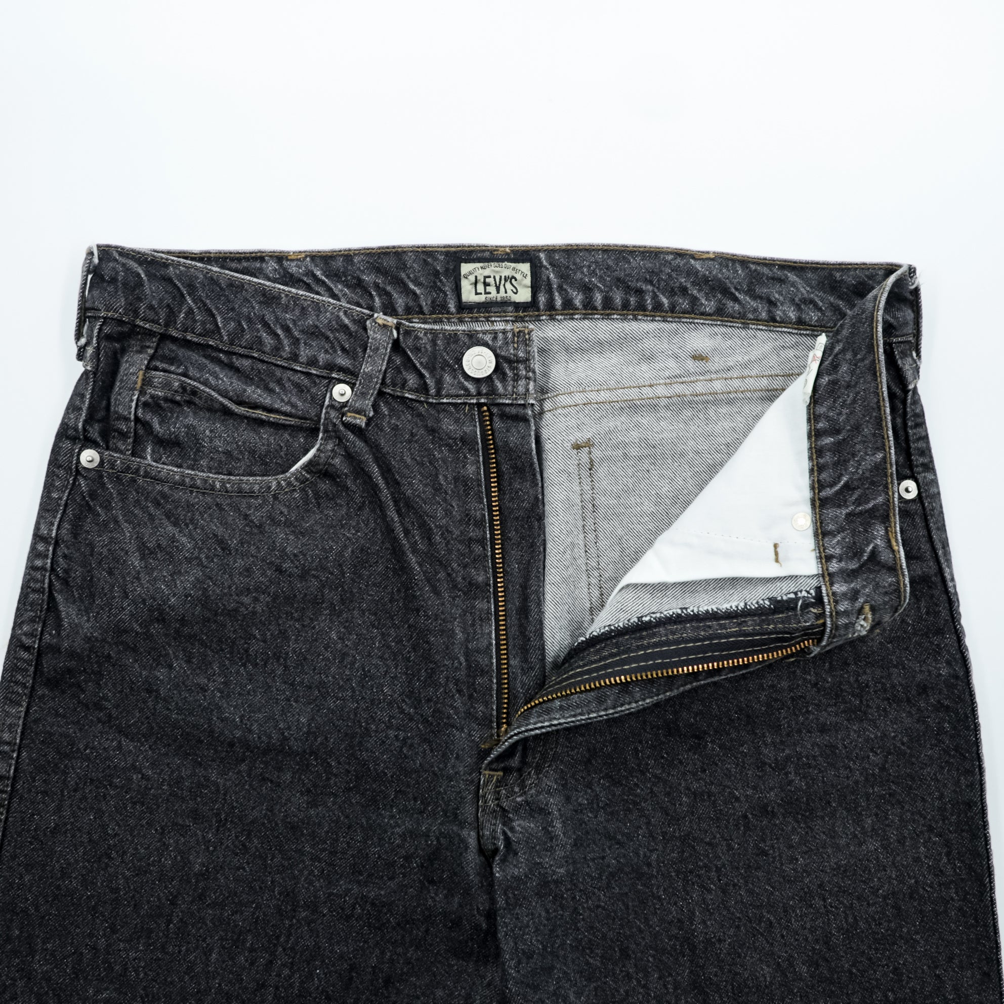 Levi's 90s Made in Japan Big E Silver Tab Tapered Denim Jeans L Black 635-54