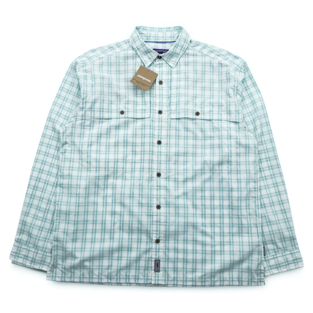 Patagonia Organic Cotton Shirt L White Check L/S Island Hopper 2 52181 Unused