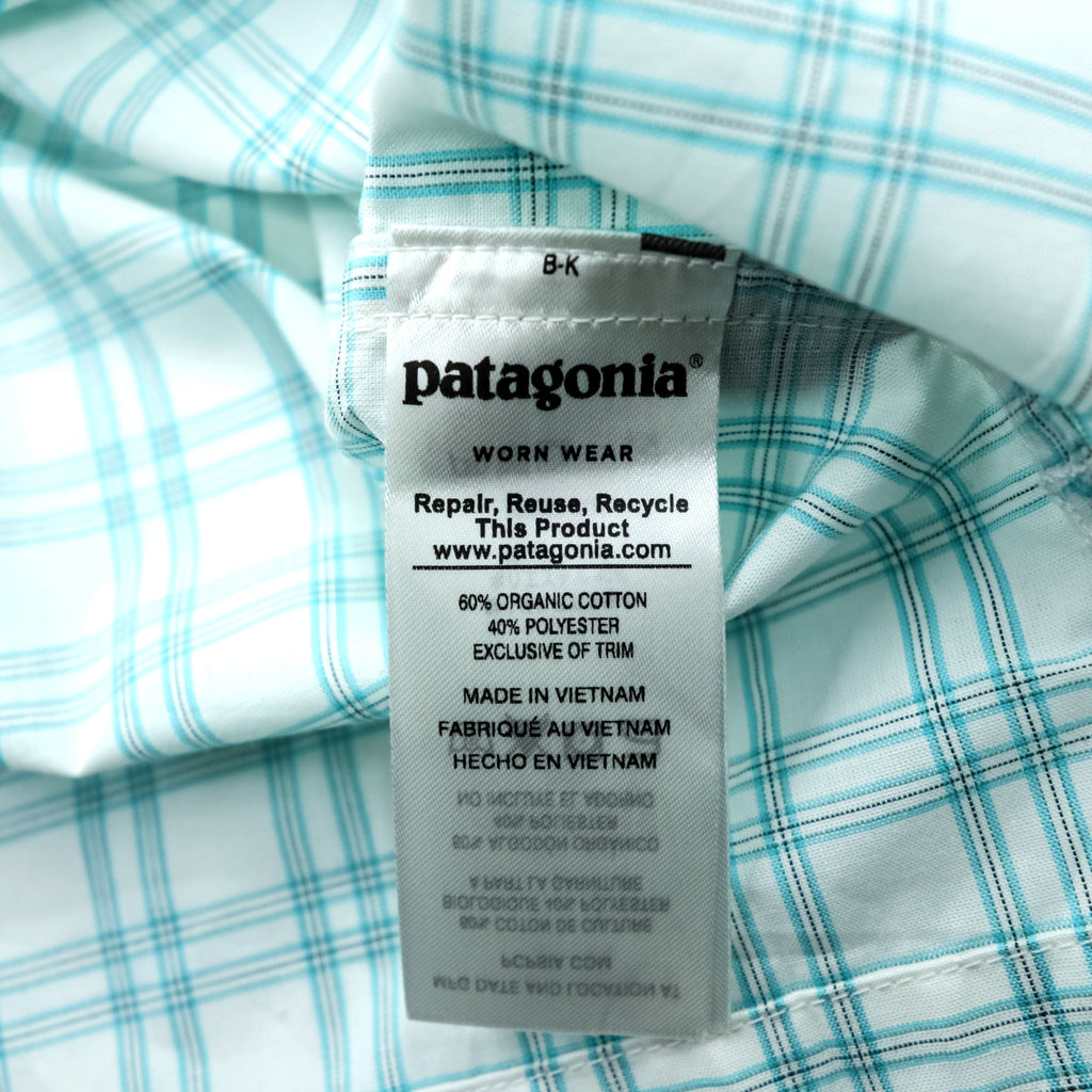 Patagonia Organic Cotton Shirt L White Check L/S Island Hopper 2 52181 Unused