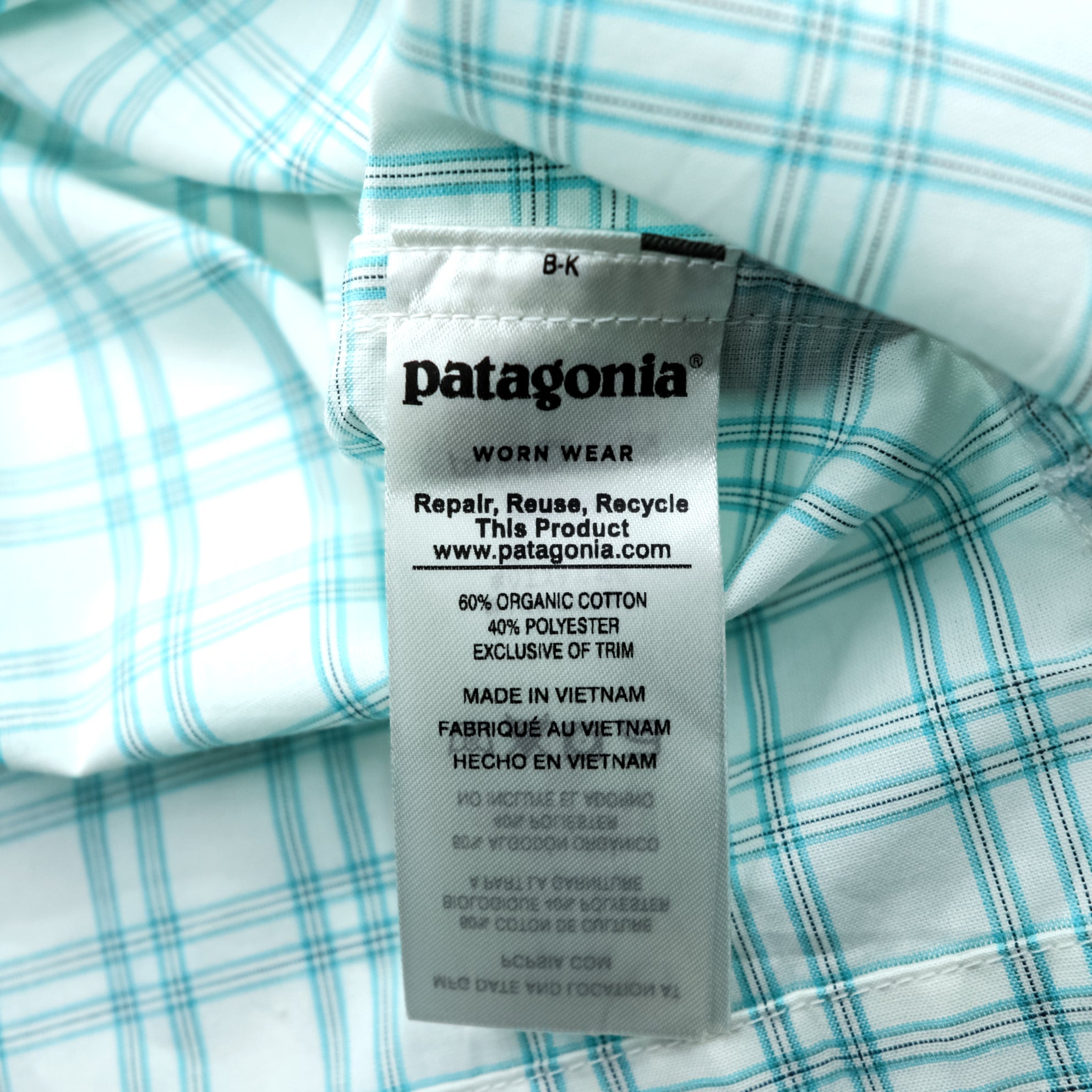 Patagonia Organic Cotton Shirt L White Check L/S Island Hopper 2 52181 Unused