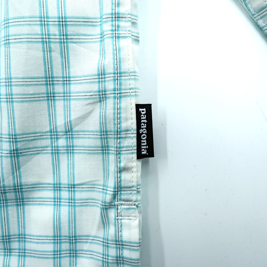 Patagonia Organic Cotton Shirt L White Check L/S Island Hopper 2 52181 Unused