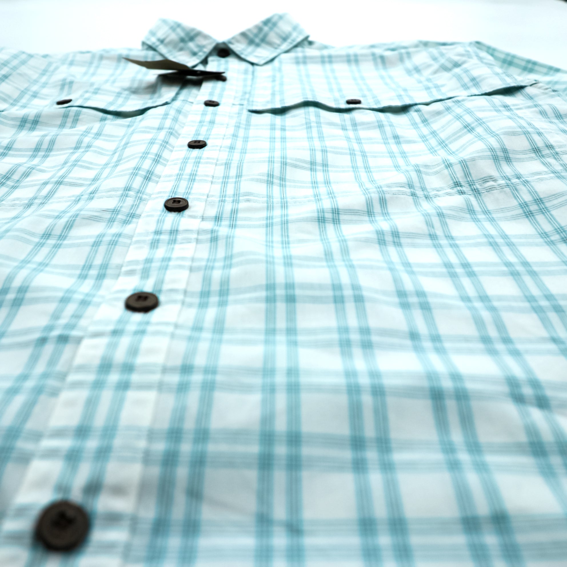 Patagonia Organic Cotton Shirt L White Check L/S Island Hopper 2 52181 Unused
