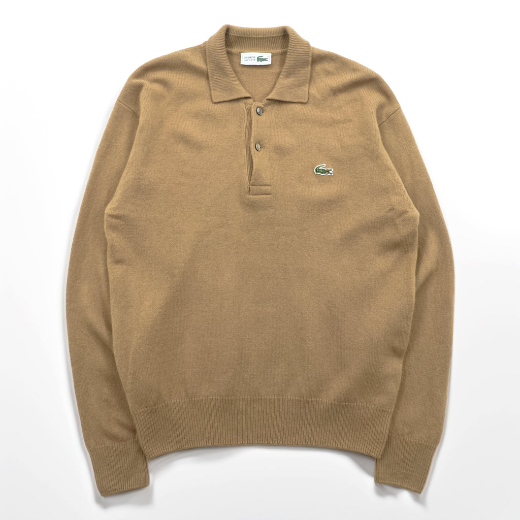 Chemise Lacoste 80年代 フランス企画 ポロ ニット セーター M ウール ベージュ
