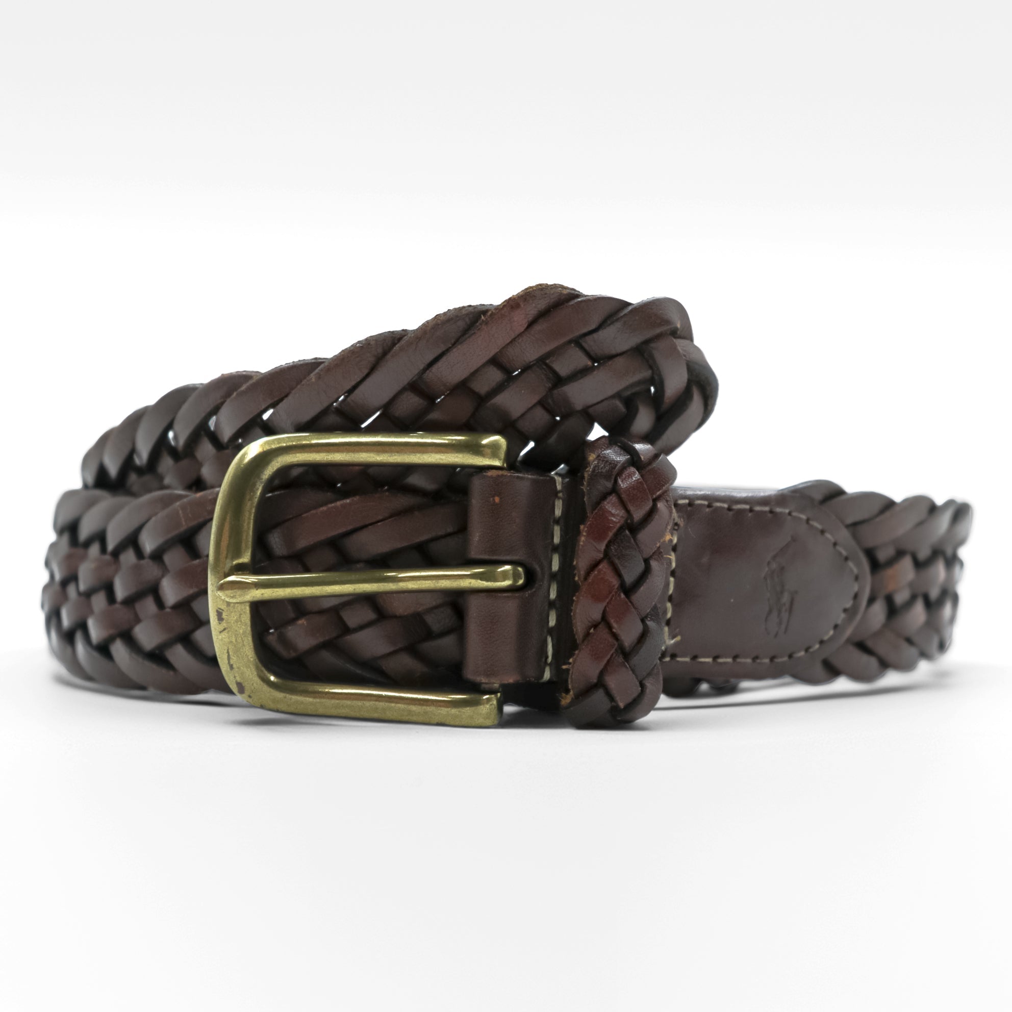 Polo Ralph Lauren Intrecciato Woven Mesh Leather Belt 405676154-001