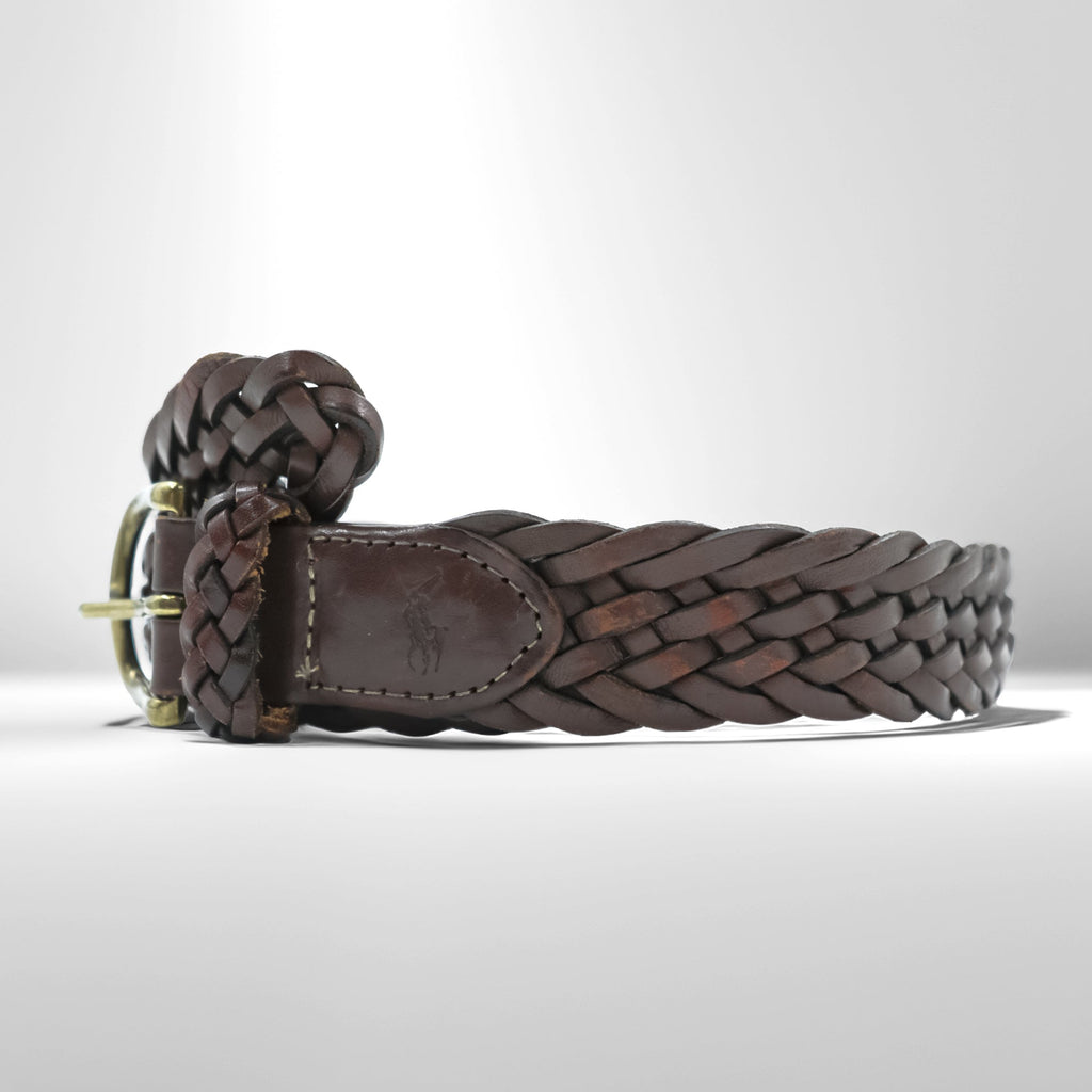 Polo Ralph Lauren Intrecciato Woven Mesh Leather Belt 405676154-001
