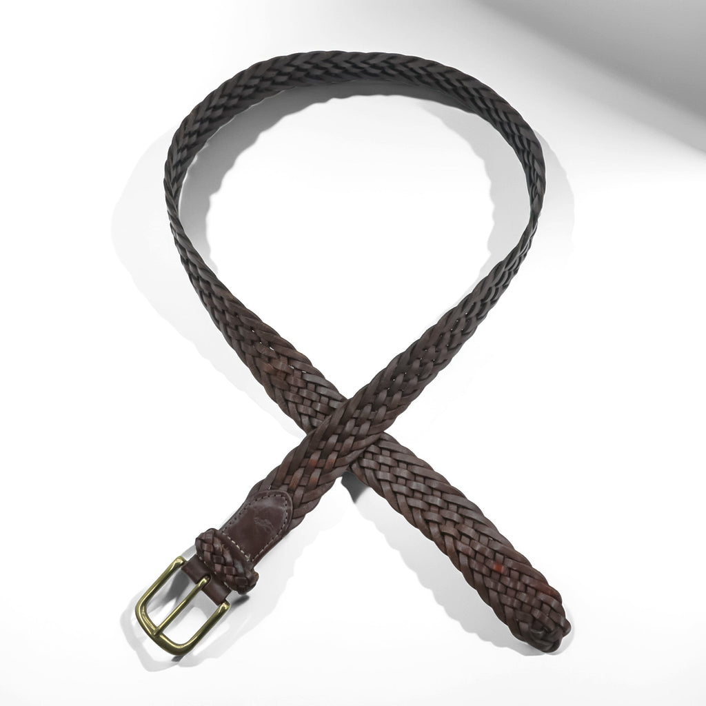 Polo Ralph Lauren Intrecciato Woven Mesh Leather Belt 405676154-001