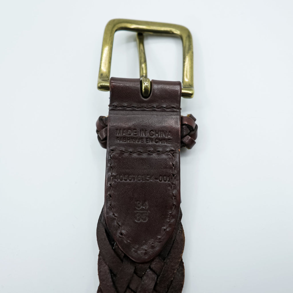 Polo Ralph Lauren Intrecciato Woven Mesh Leather Belt 405676154-001