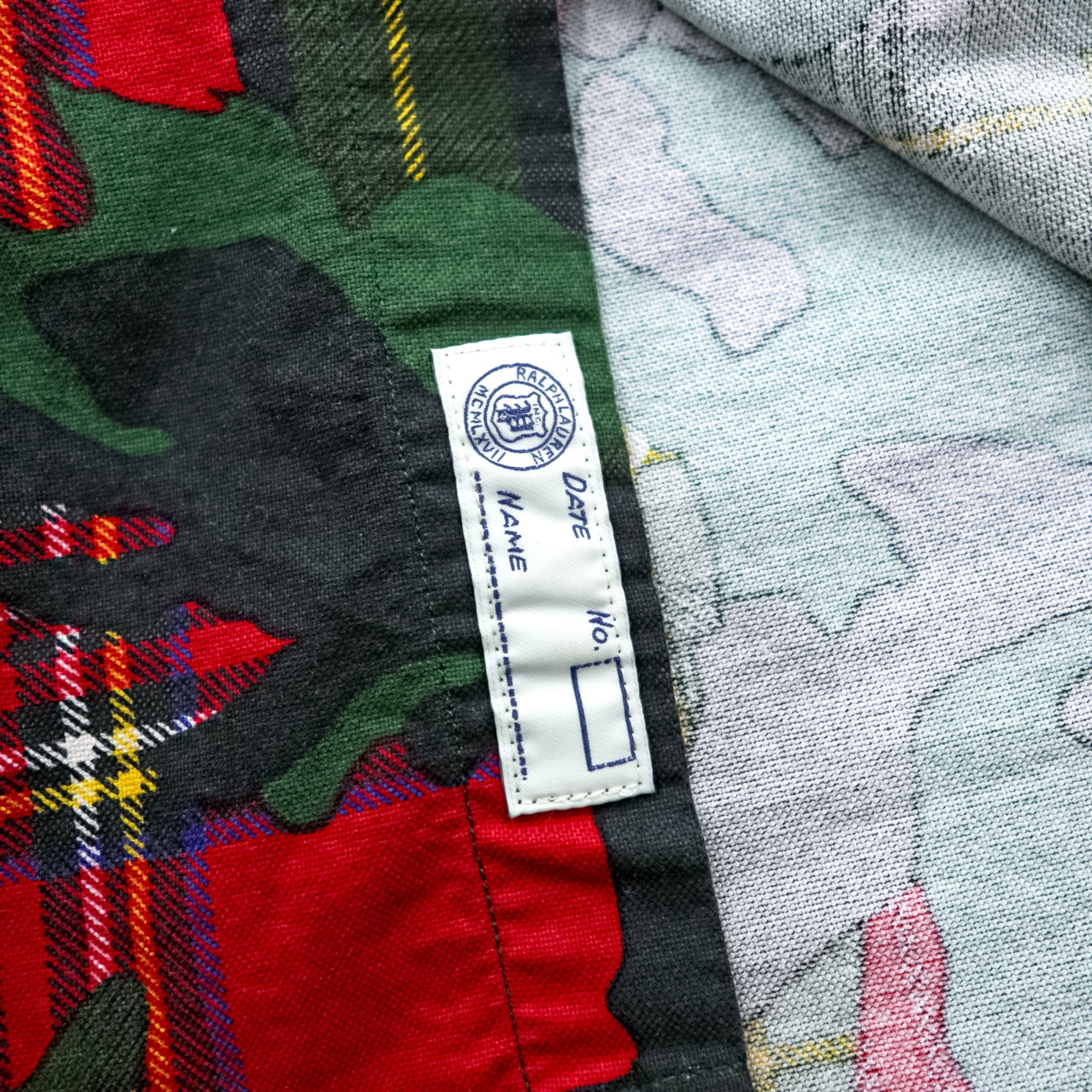 Ralph Lauren Button Down Shirt S Green All-over Pattern Tartan Plaid Camouflage CLASSIC FIT