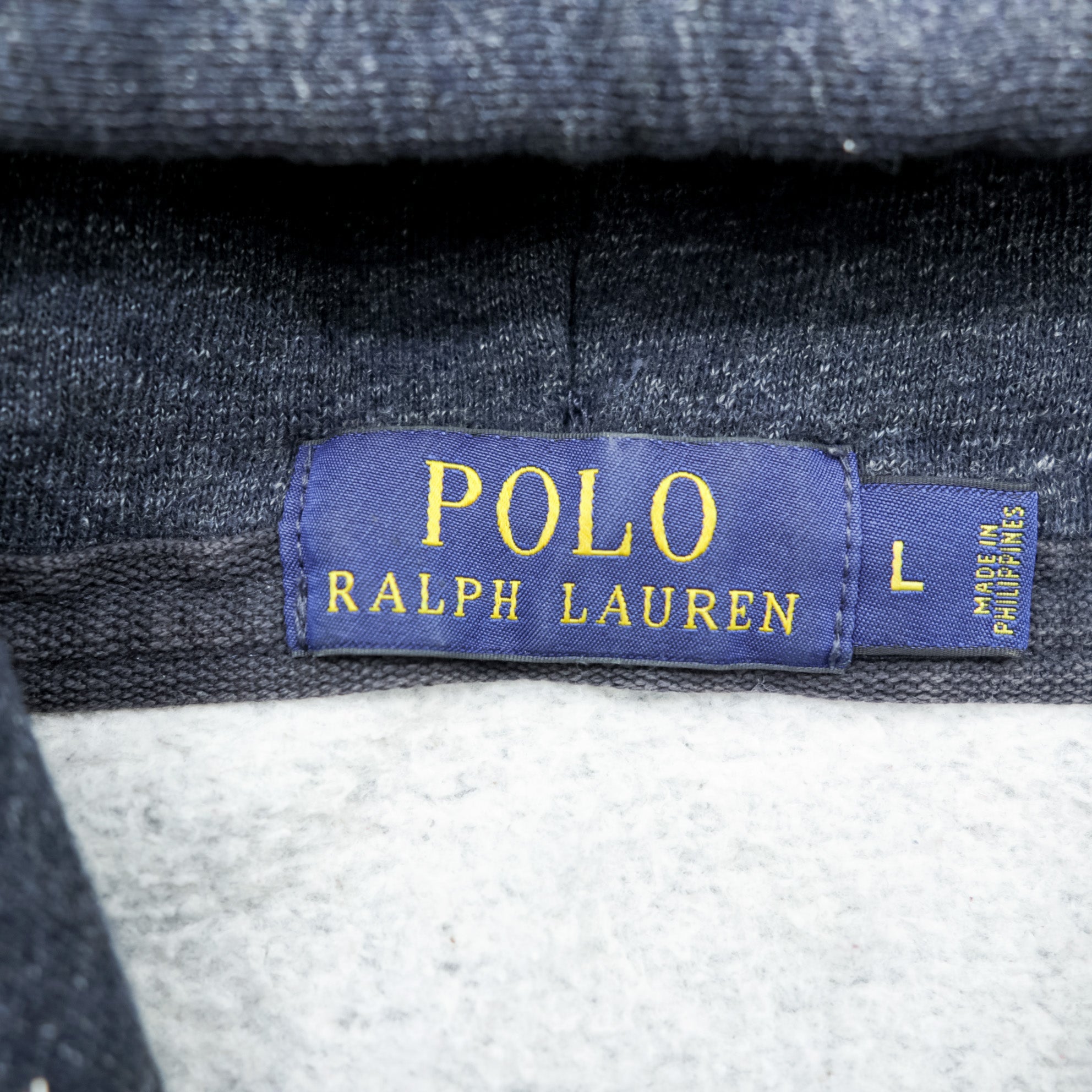 Polo Ralph Lauren Zip Hoodie L Gray Front Pockets TALON Zip Small Pony Embroidery