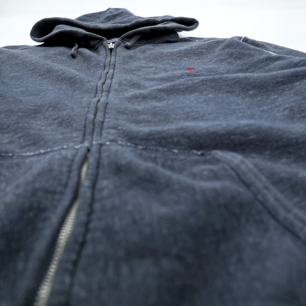 Polo Ralph Lauren Zip Hoodie L Gray Front Pockets TALON Zip Small Pony Embroidery