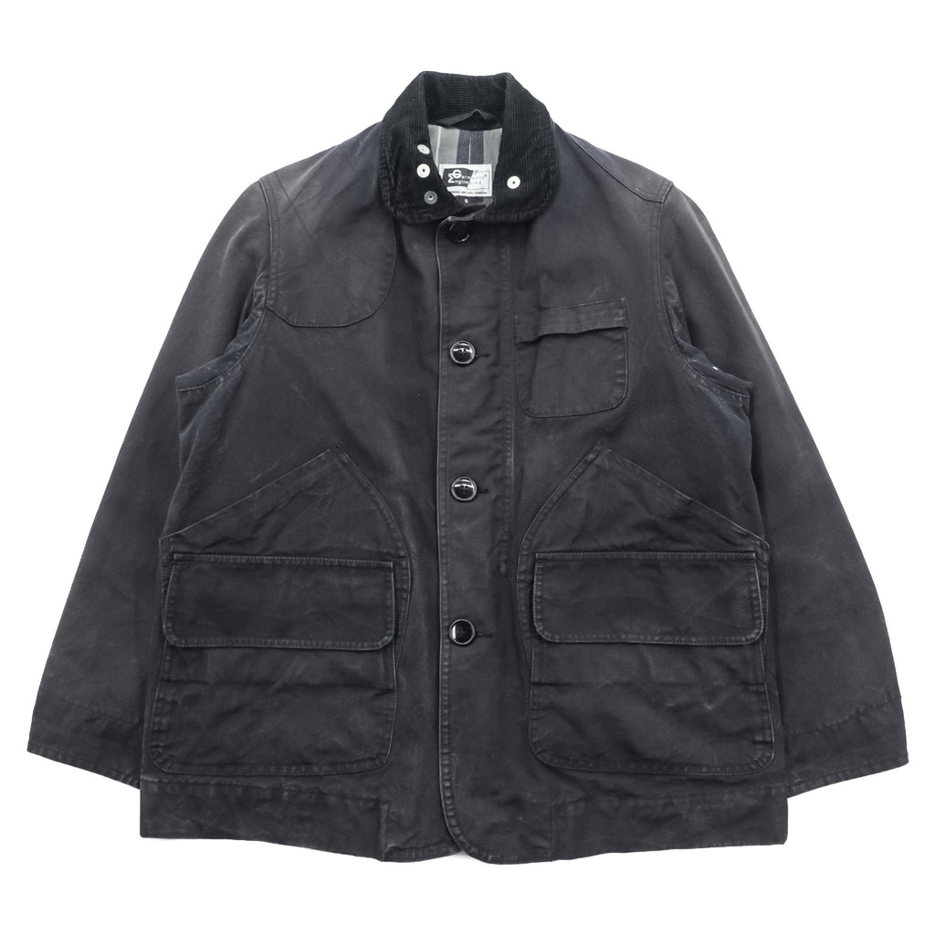 ENGINEERED GARMENTS ハンティングジャケット フィールドジャケット S ブラック 襟コーデュロイ チェンジボタン チンストラップ USA製
