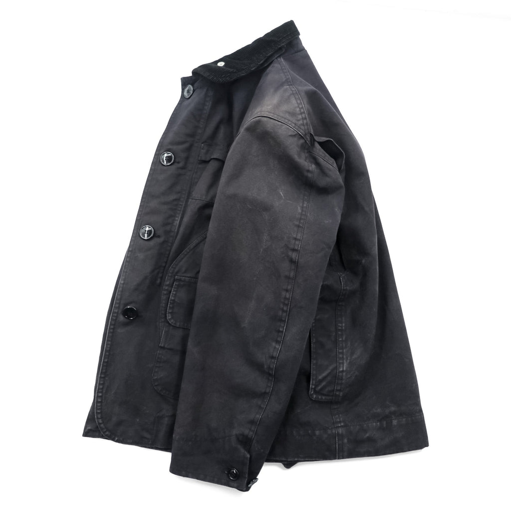 ENGINEERED GARMENTS ハンティングジャケット フィールドジャケット S ブラック 襟コーデュロイ チェンジボタン チンストラップ USA製