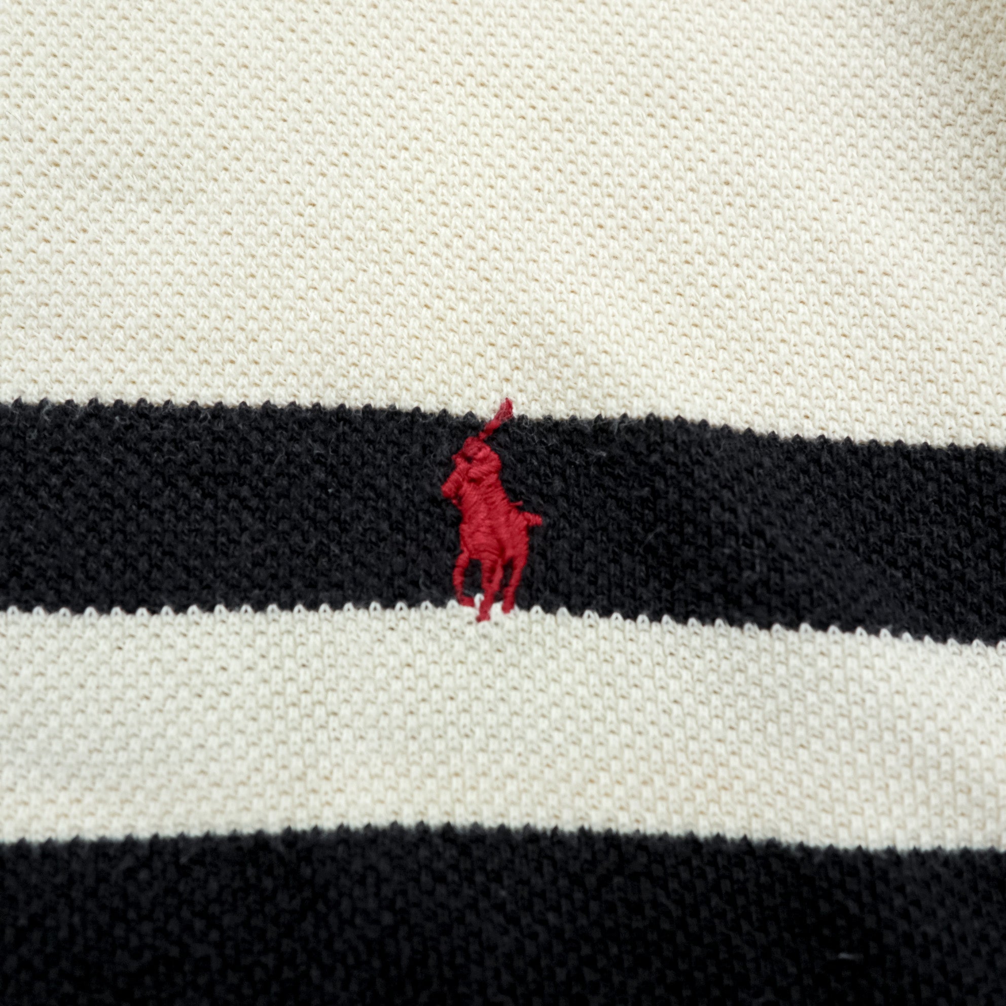 Polo Ralph Lauren 90s Thermal Long Sleeve Polo Shirt Rugby Shirt XL Beige Small Pony Embroidery