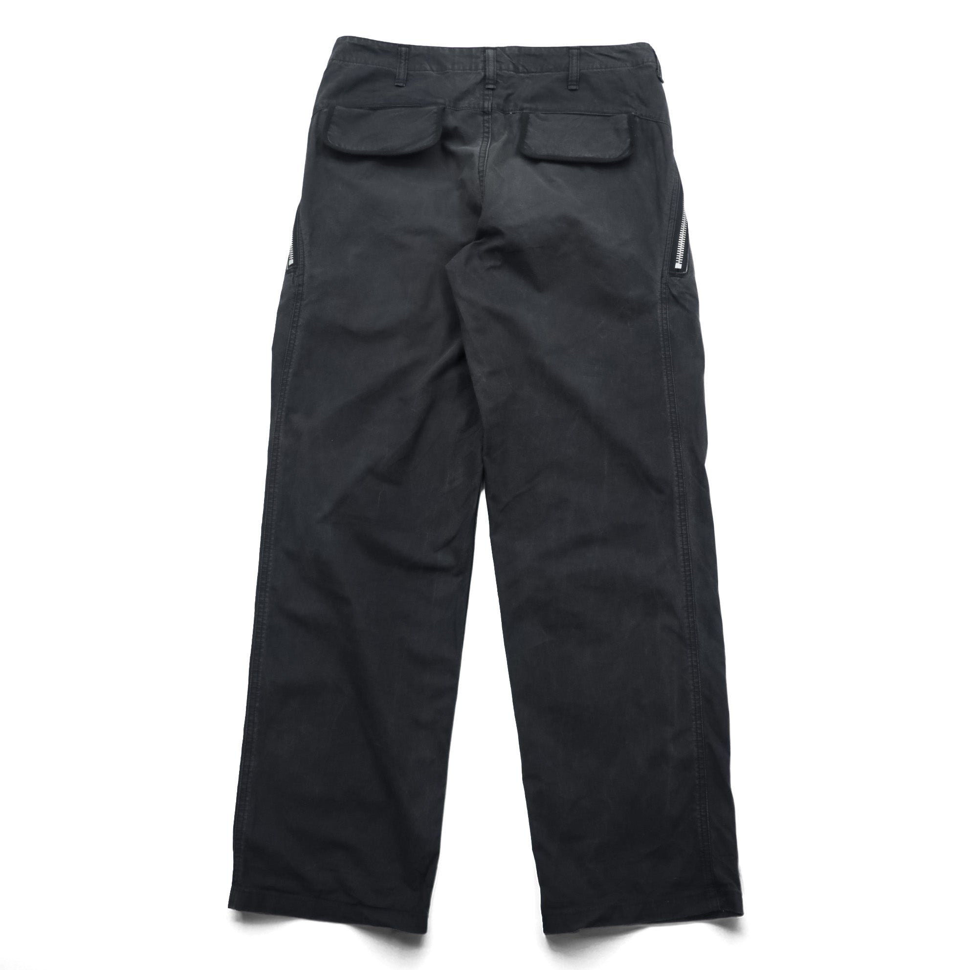 NEPENTHES 日本製 チノパンツ ワークパンツ M ブラック コットン ジップポケット