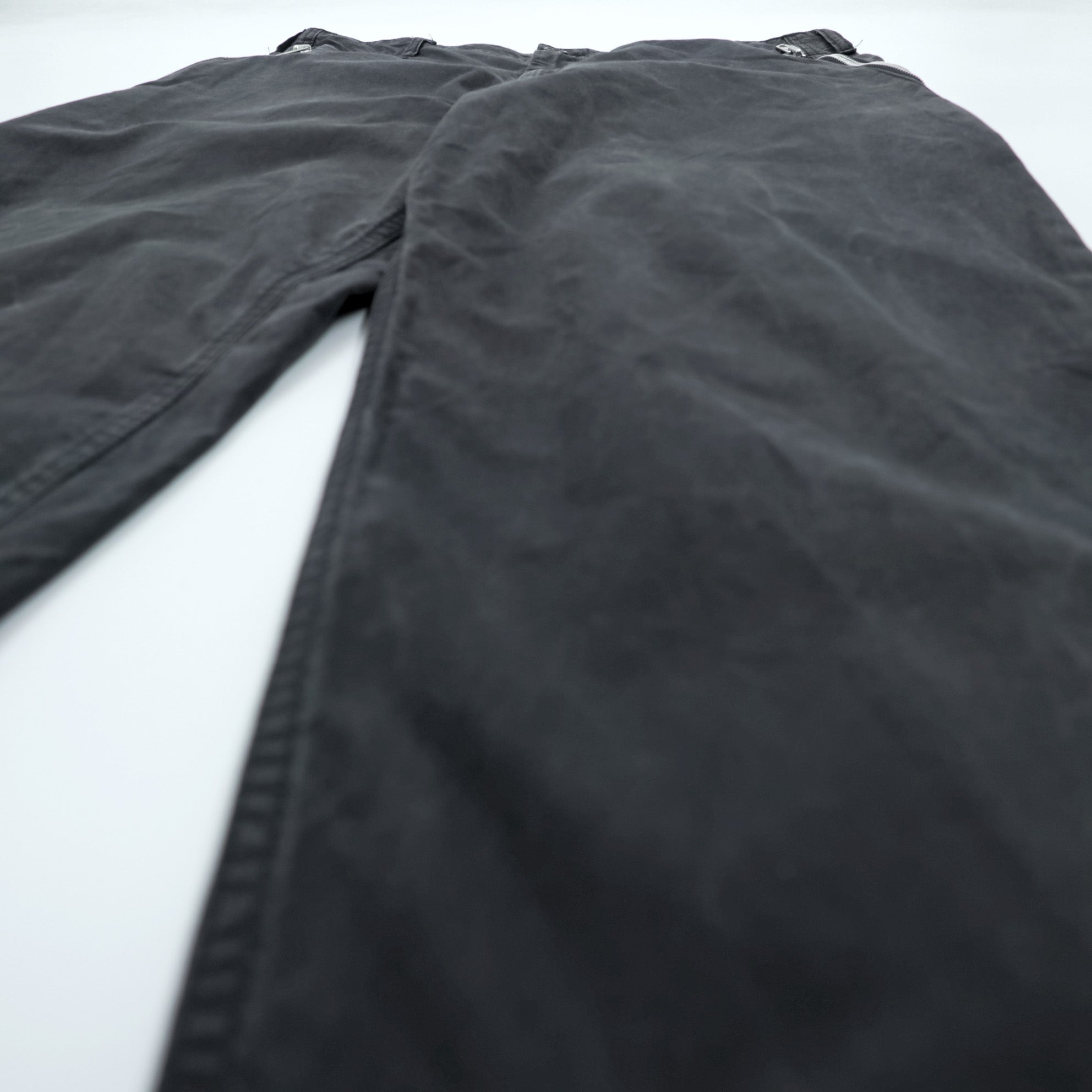 NEPENTHES 日本製 チノパンツ ワークパンツ M ブラック コットン ジップポケット