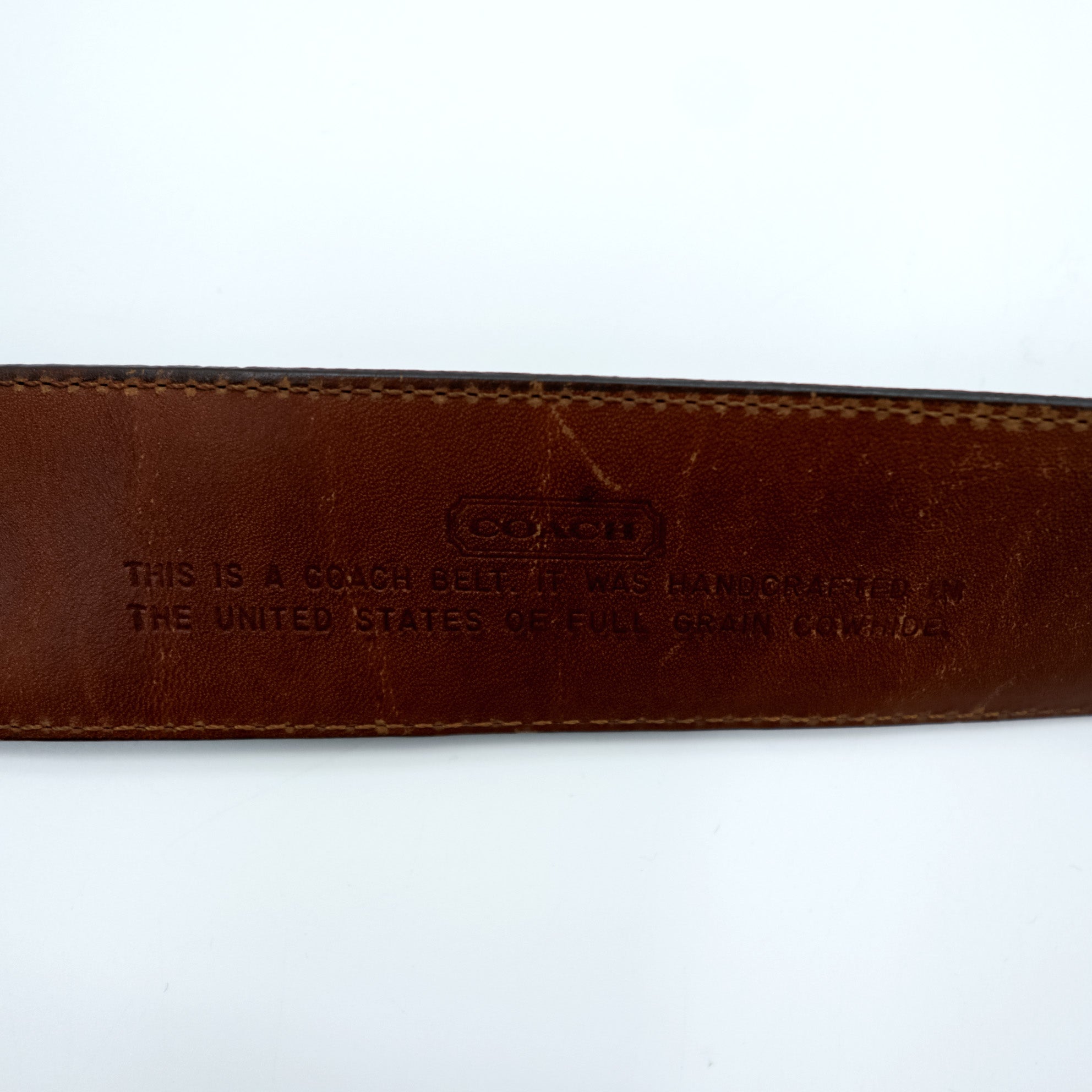 COACH Old Coach Made in USA Leather Belt Women's PETITE Brown 8503