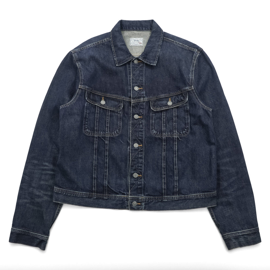 Polo Ralph Lauren デニムジャケット 短丈 Gジャン XL インディゴ レザーパッチ
