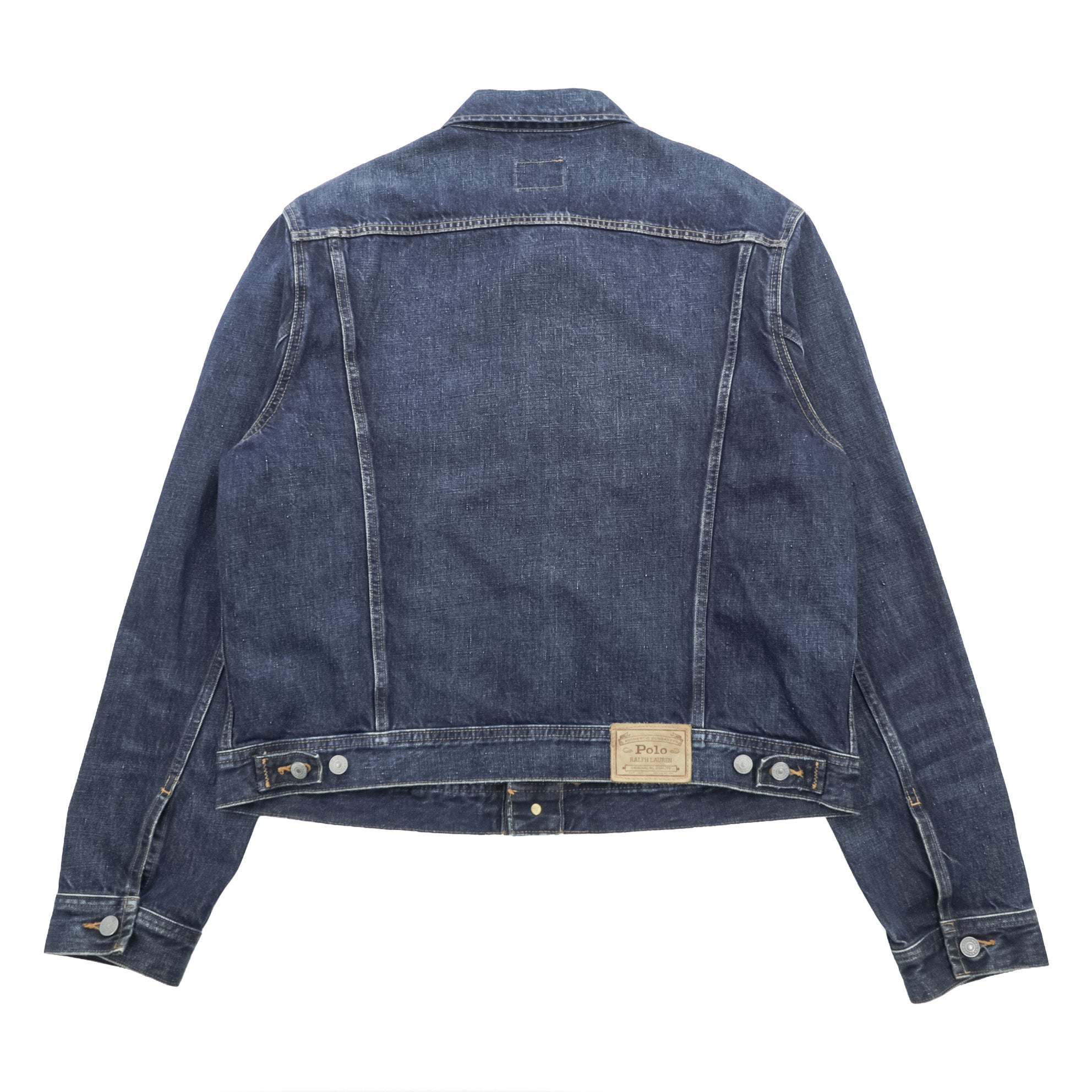 Polo Ralph Lauren デニムジャケット 短丈 Gジャン XL インディゴ レザーパッチ