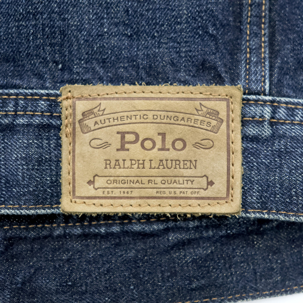 Polo Ralph Lauren デニムジャケット 短丈 Gジャン XL インディゴ レザーパッチ