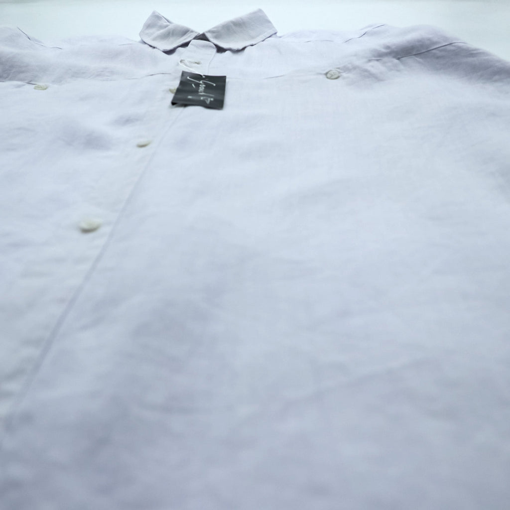 GOOUCH 90s Linen Shirt XL White Chest Pocket Big Size 100% Linen Deadstock Unused