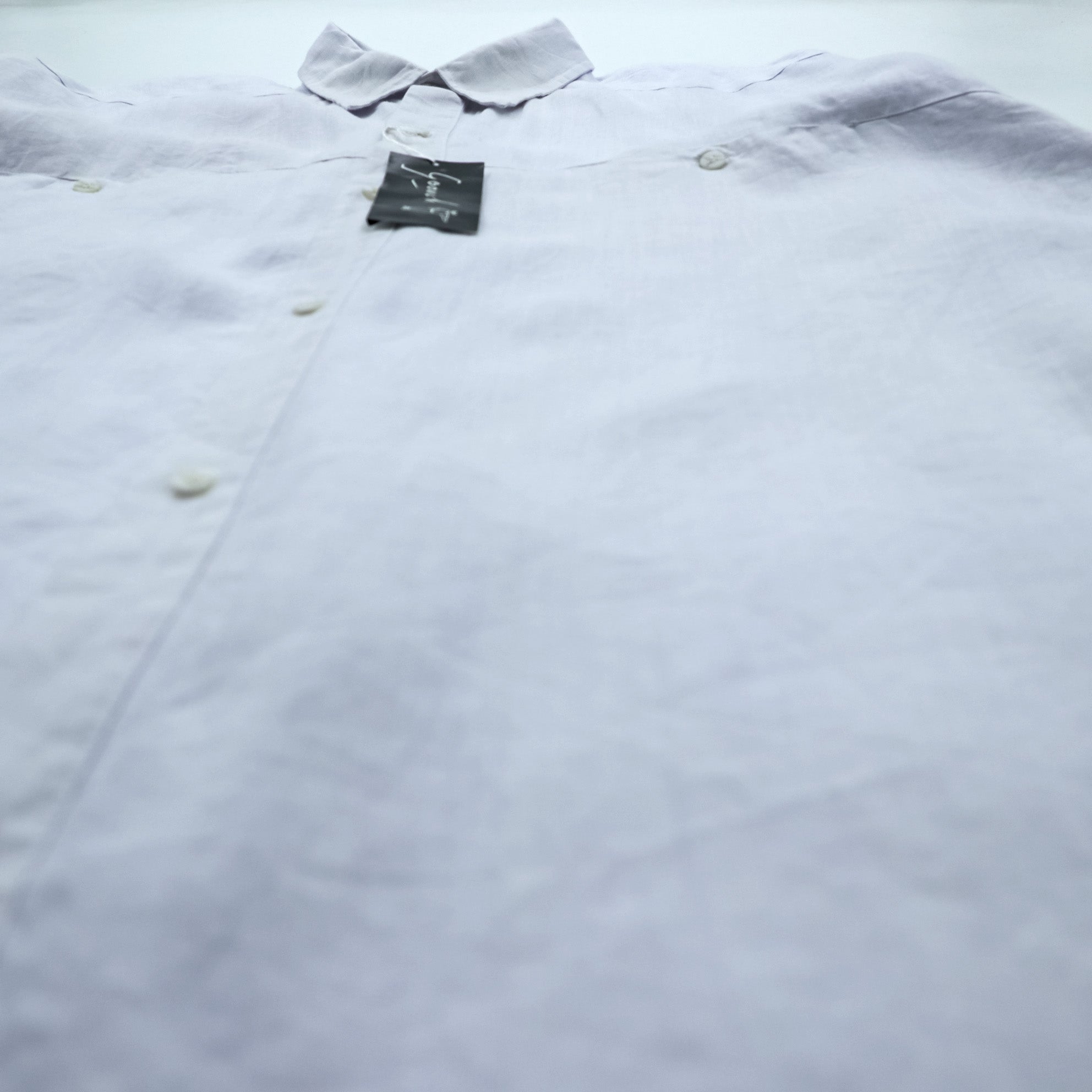 GOOUCH 90s Linen Shirt XL White Chest Pocket Big Size 100% Linen Deadstock Unused