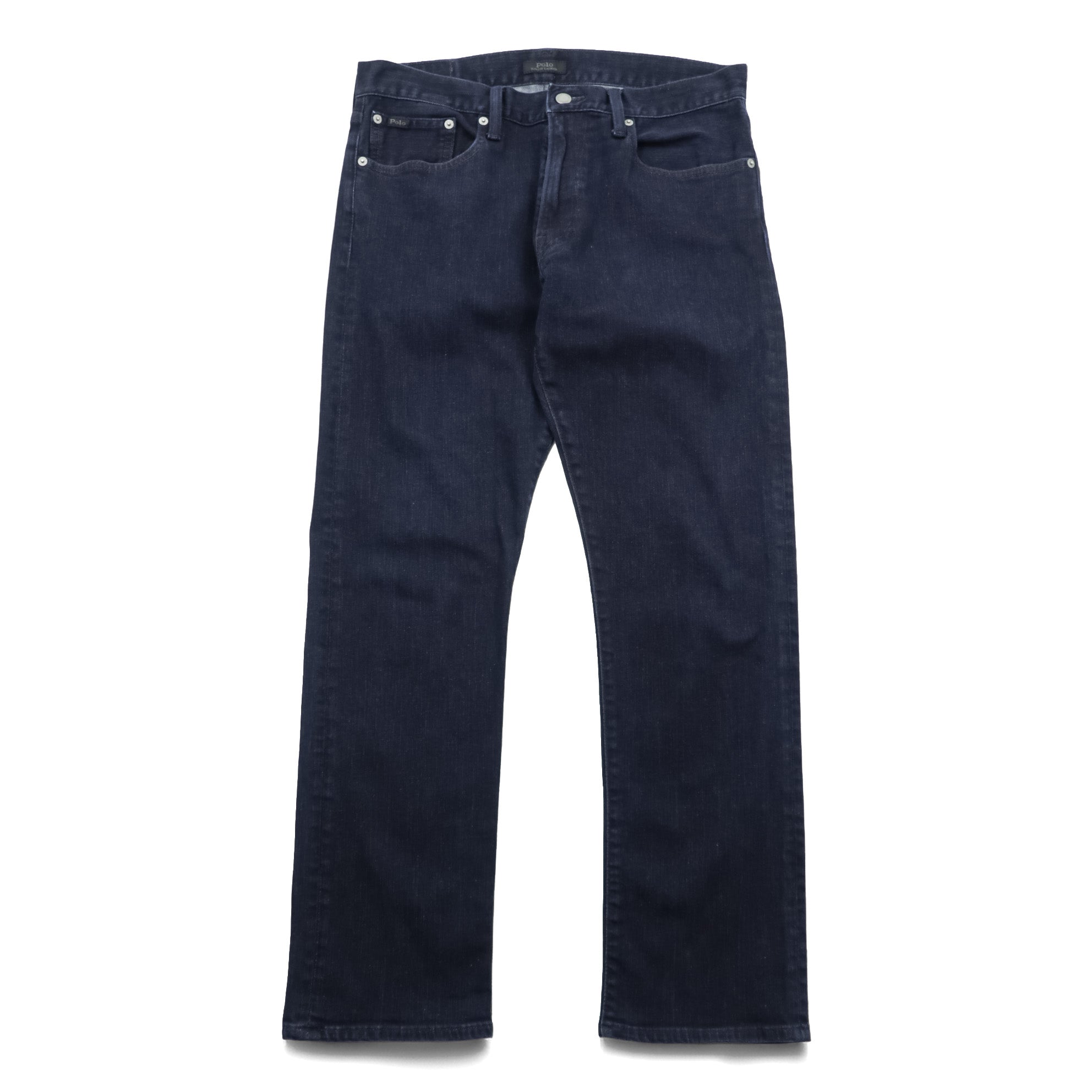 Polo Ralph Lauren デニムパンツ ジーンズ S インディゴ ストレッチ 濃紺 レザーパッチ THE HAMPTON RELAXED