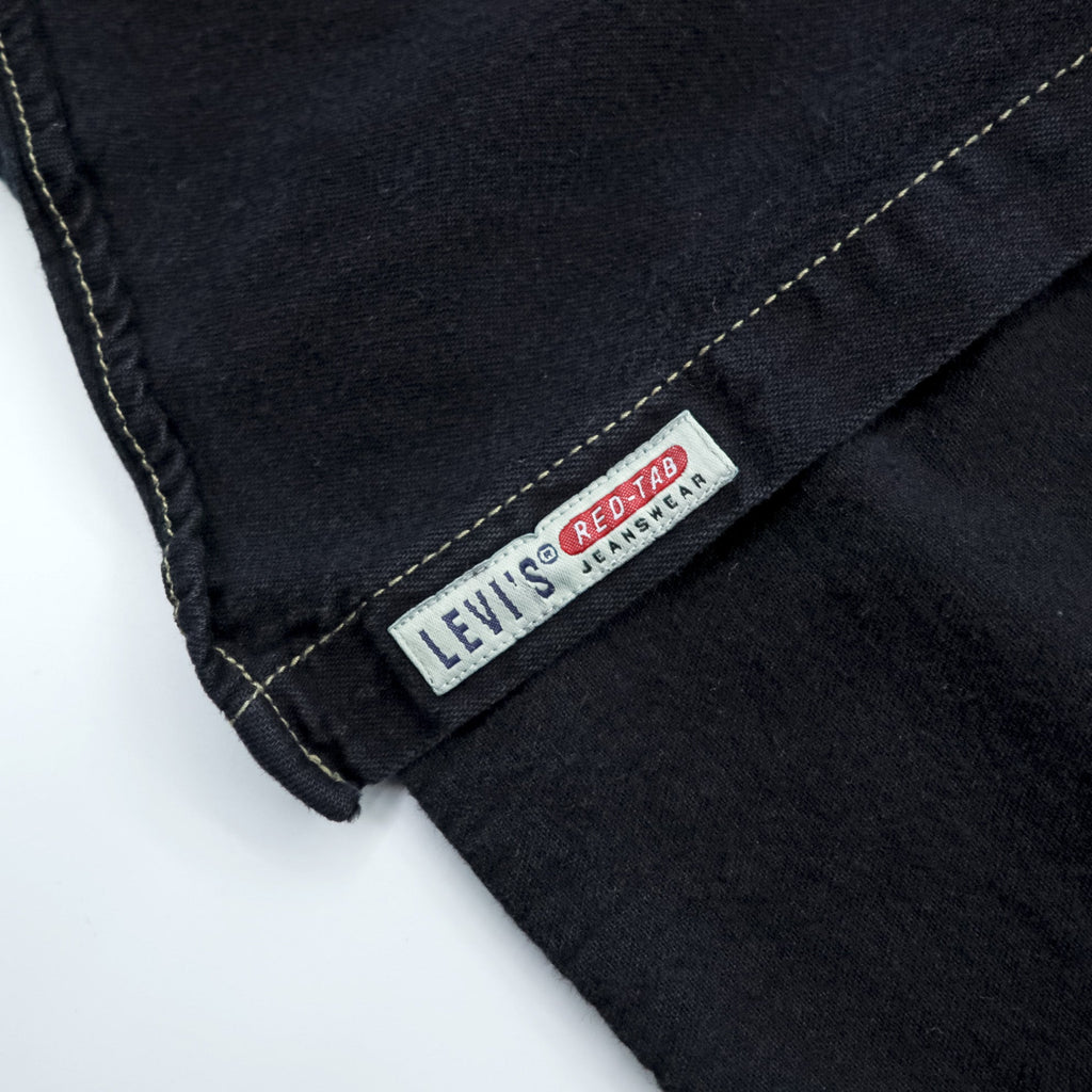 Levi's 90年代 RED TAB JEANS ワークシャツ XL ブラック ステッチ 胸ポケット 60560-0852