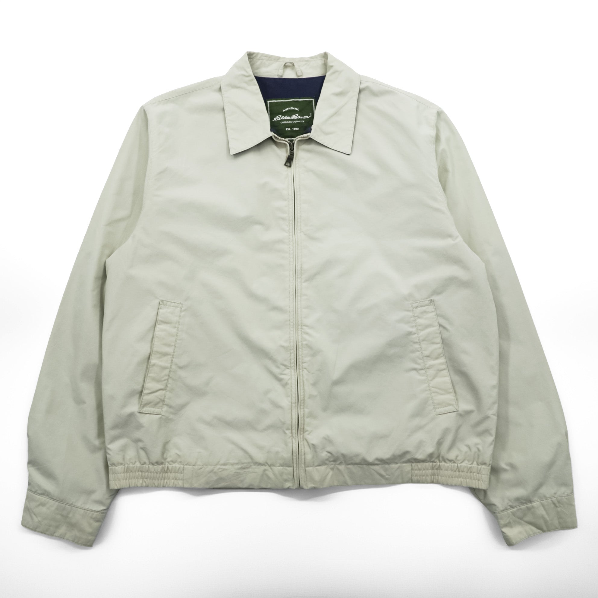 Eddie Bauer 90年代 スウィングトップ ハリントンジャケット L ベージュ コットン ナイロン