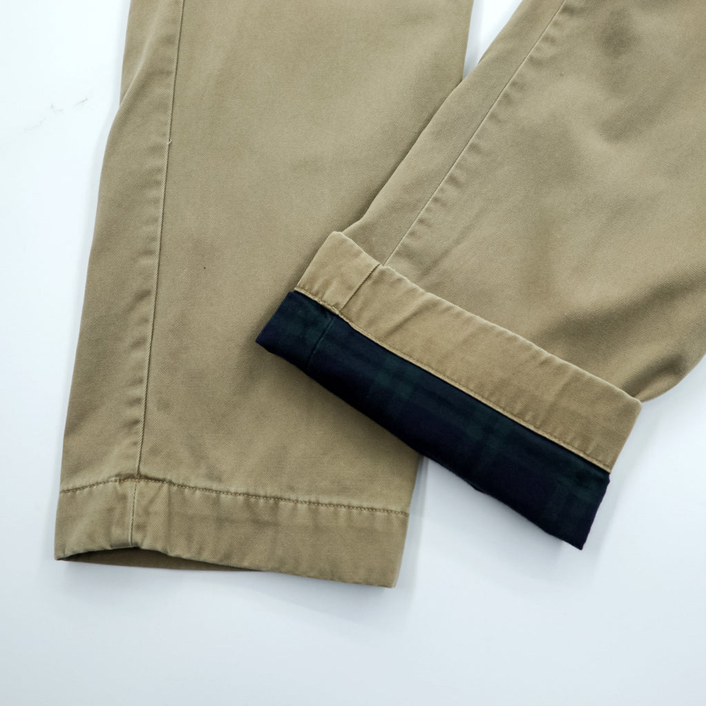 Polo Ralph Lauren Polo Chino Chino Pants Work Pants M Beige Flannel Lined STRAIGHT FIT
