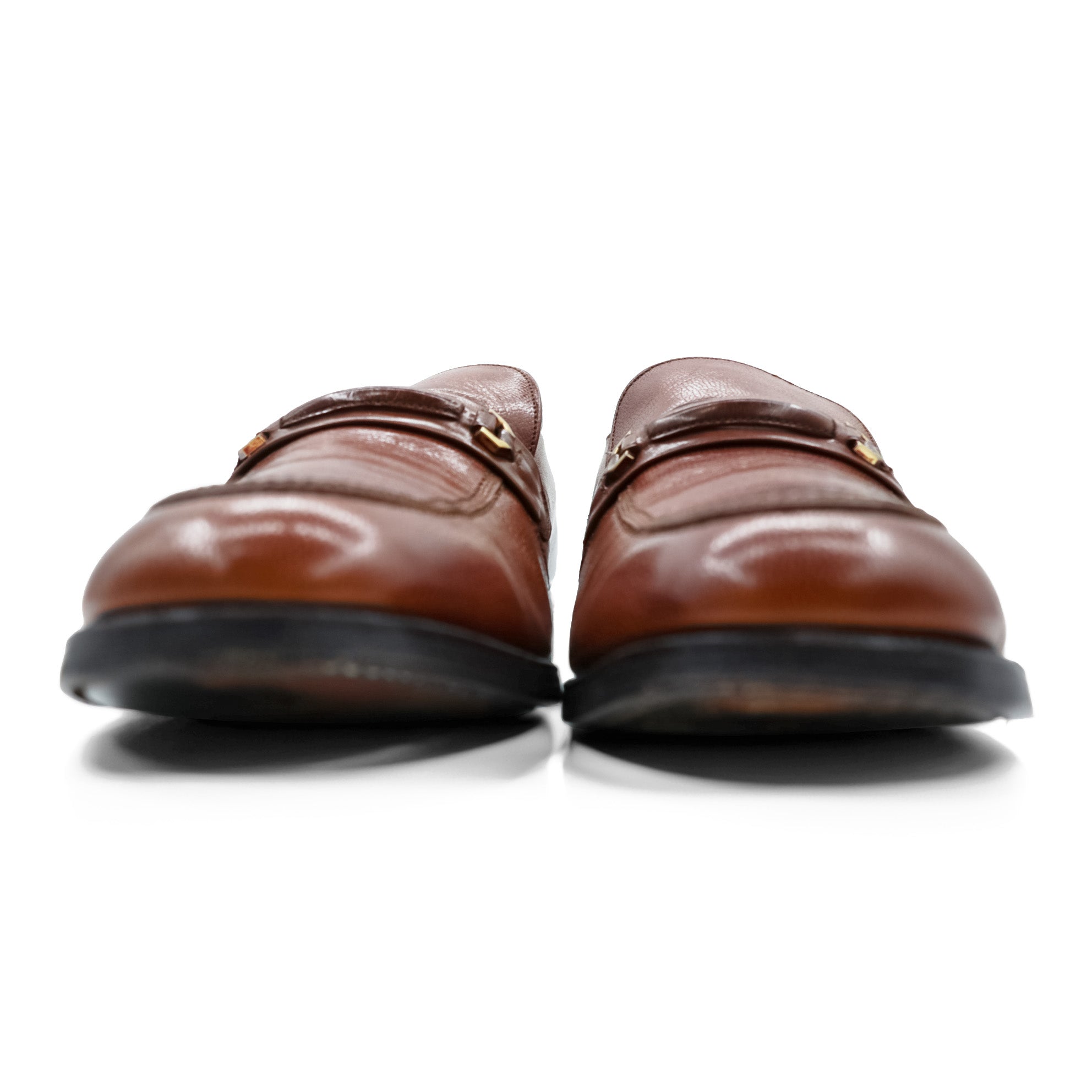 FLORSHEIM 70s USA Vintage Bit Loafers Slip-ons 27.5cm Brown Leather 33244 Made in USA