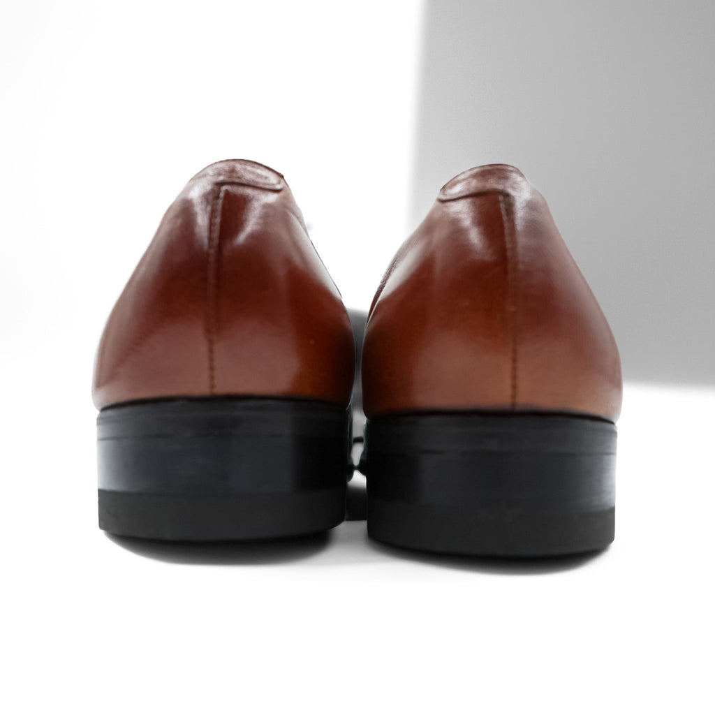 FLORSHEIM 70s USA Vintage Bit Loafers Slip-ons 27.5cm Brown Leather 33244 Made in USA