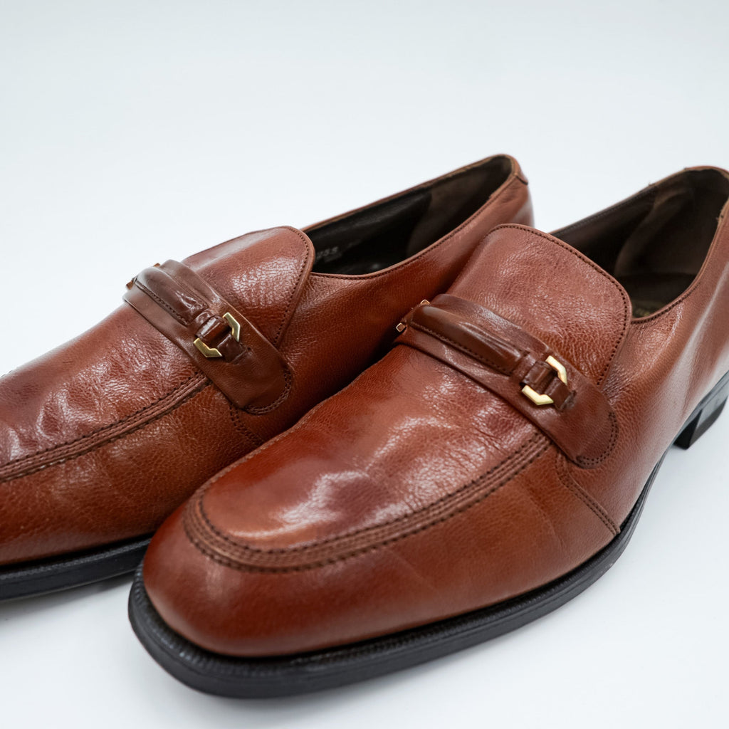 FLORSHEIM 70s USA Vintage Bit Loafers Slip-ons 27.5cm Brown Leather 33244 Made in USA