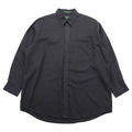 CLUB ROOM 90s Vintage Linen Button-Down Shirt L Black Oversized Chest Pocket