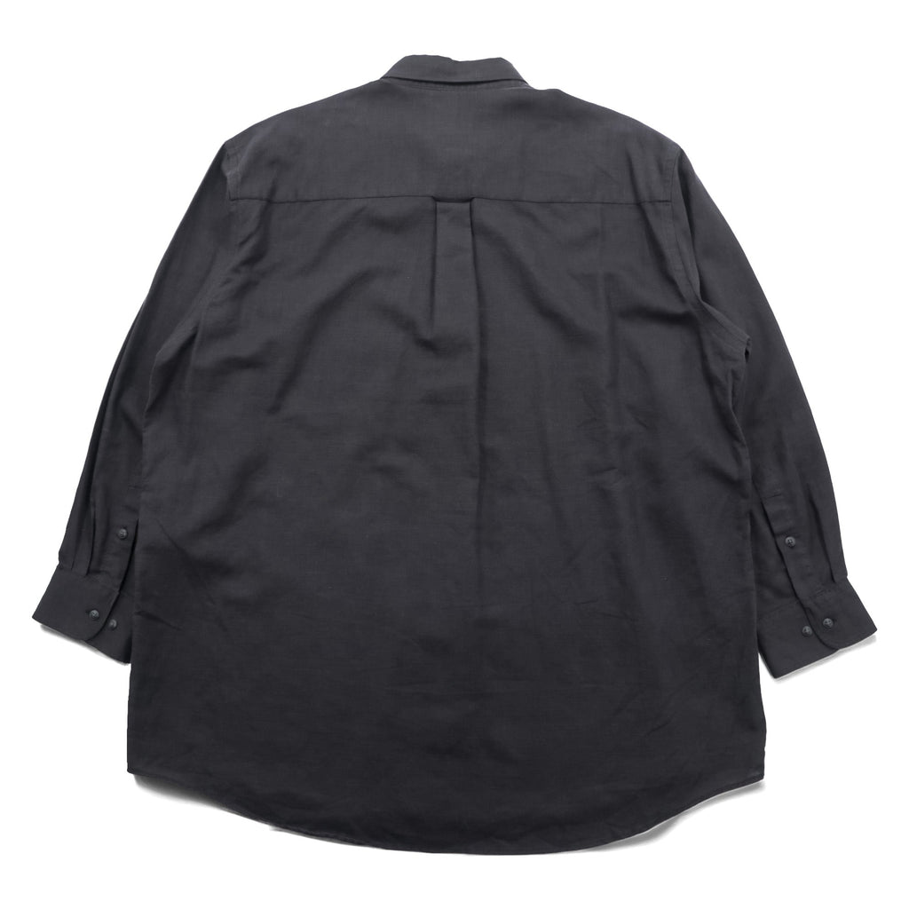 CLUB ROOM 90s Vintage Linen Button-Down Shirt L Black Oversized Chest Pocket