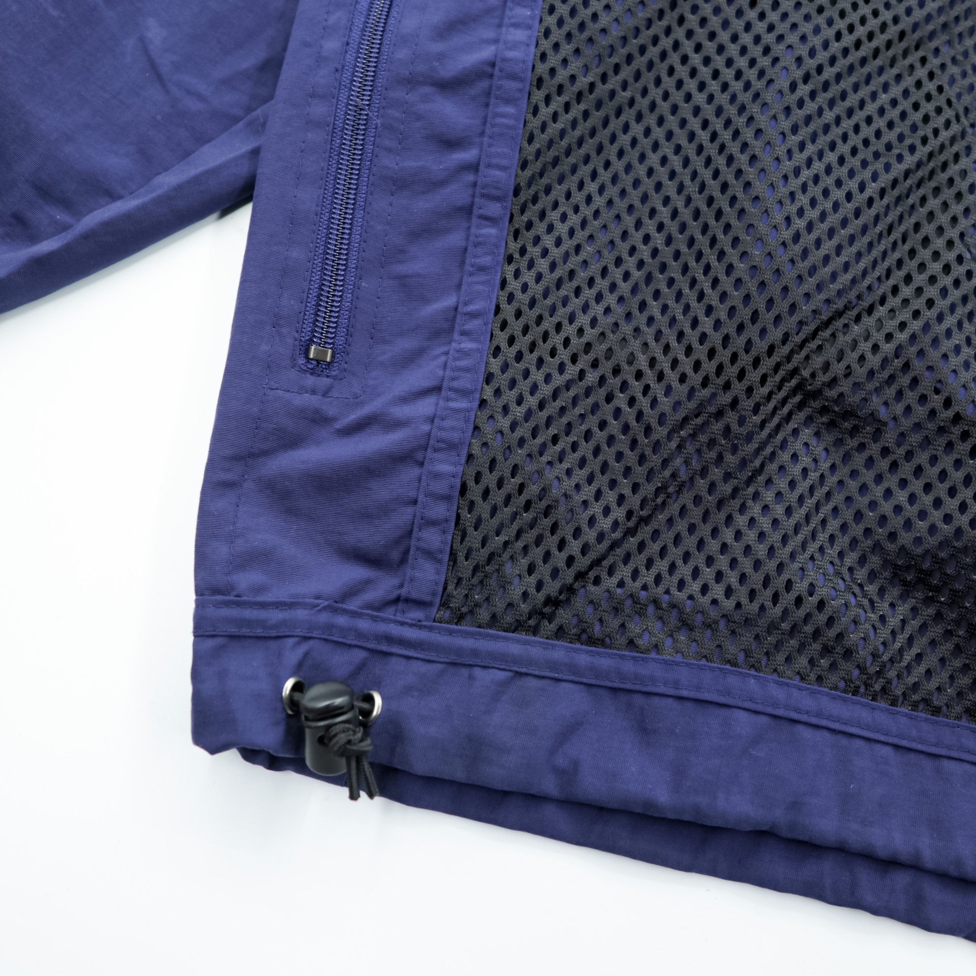 NIKE ACG 90s Half-Zip Anorak Parka Nylon Jacket L Navy Mesh Pockets Drawstring Big Size