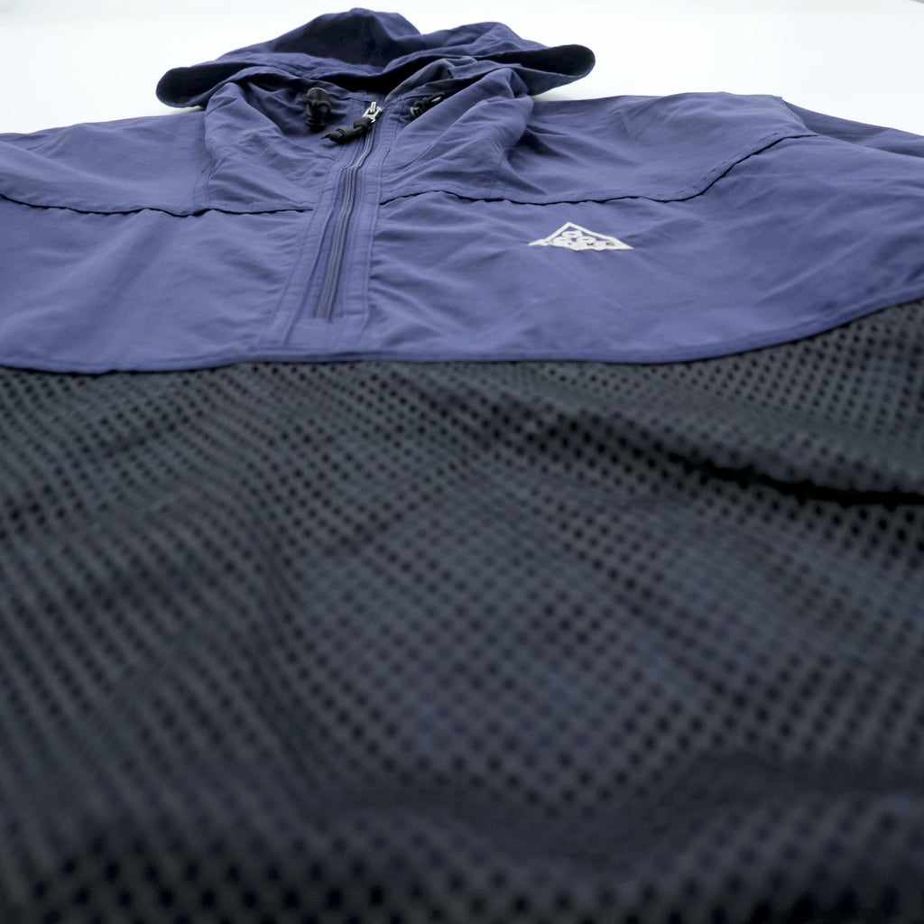 NIKE ACG 90s Half-Zip Anorak Parka Nylon Jacket L Navy Mesh Pockets Drawstring Big Size